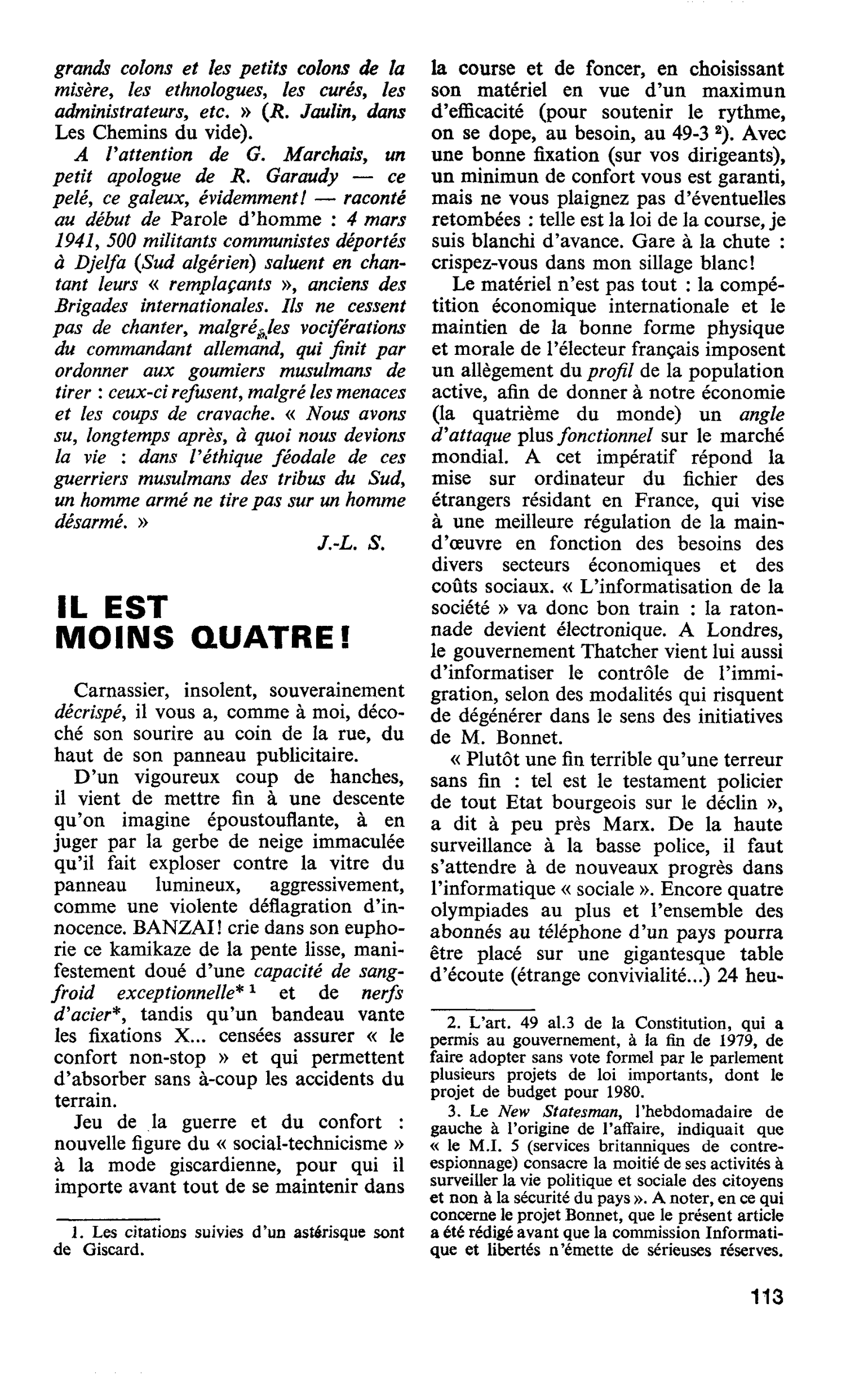 IL EST MOINS QUATRE !