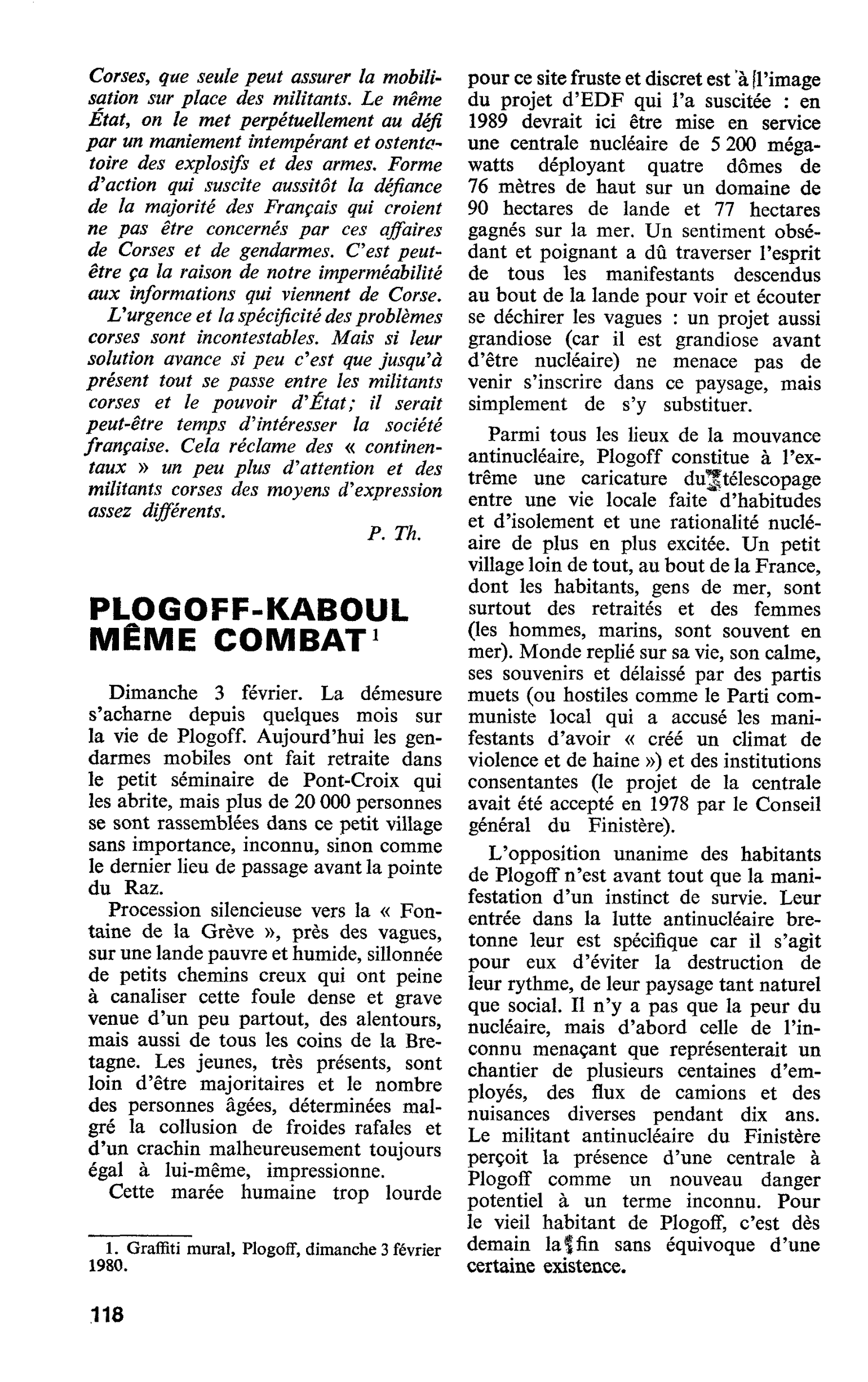 PLOGOFF-KABOUL MÊME COMBAT
