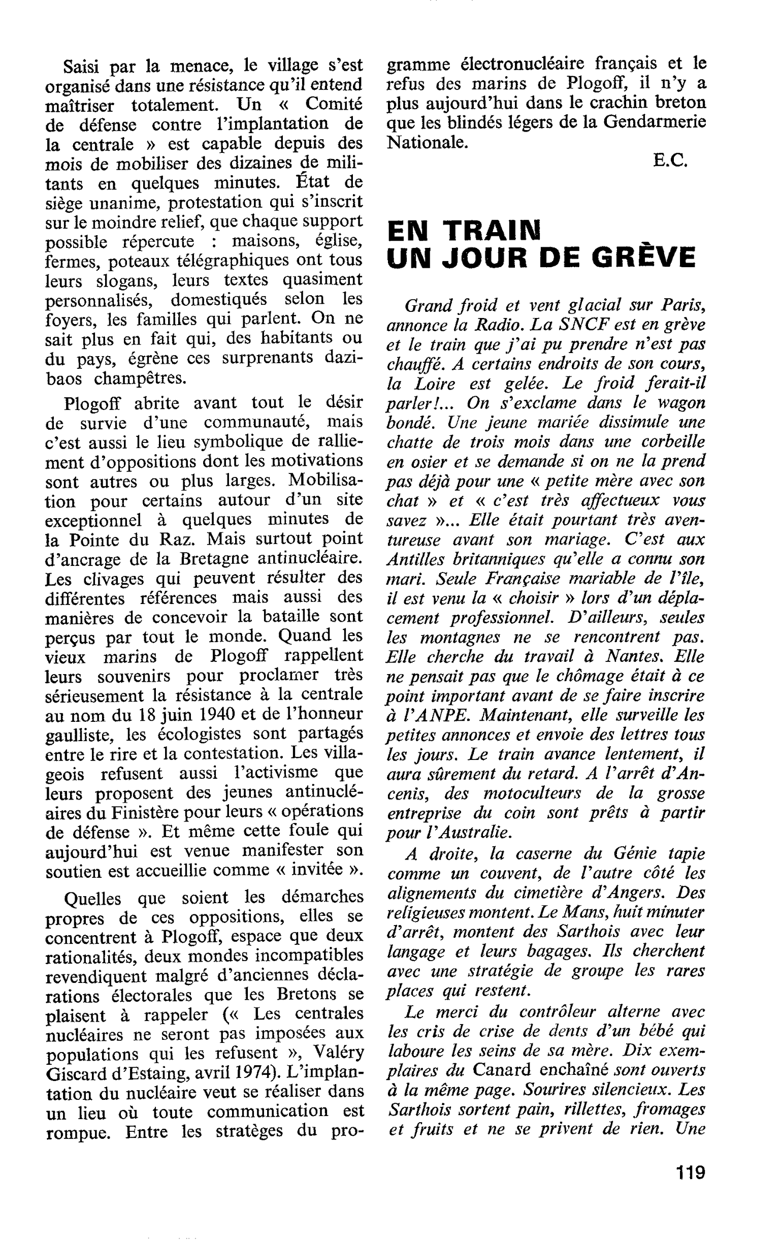 EN TRAIN UN JOUR DE GRÈVE