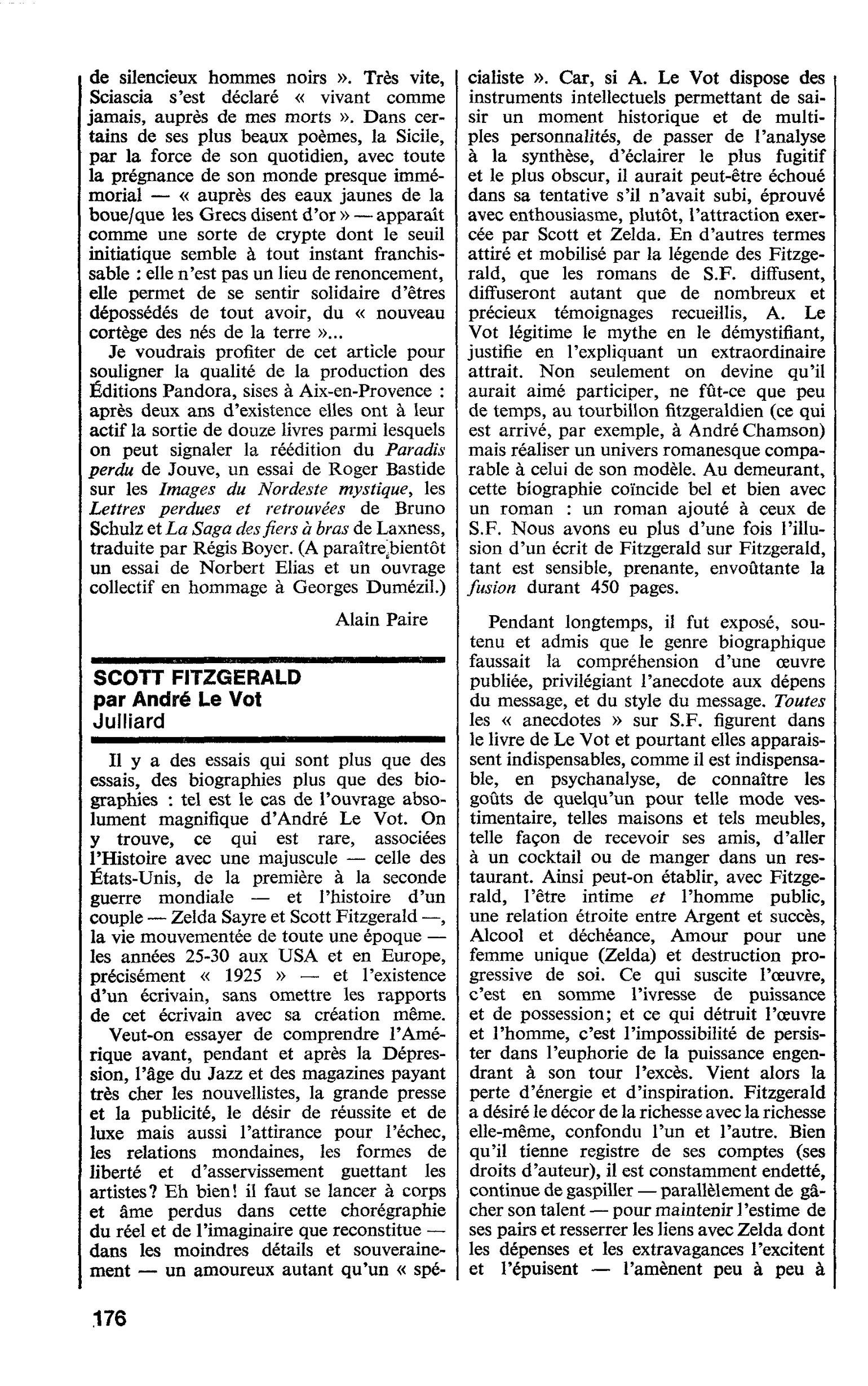 SCOTT FITZGERALD par André Le Vot