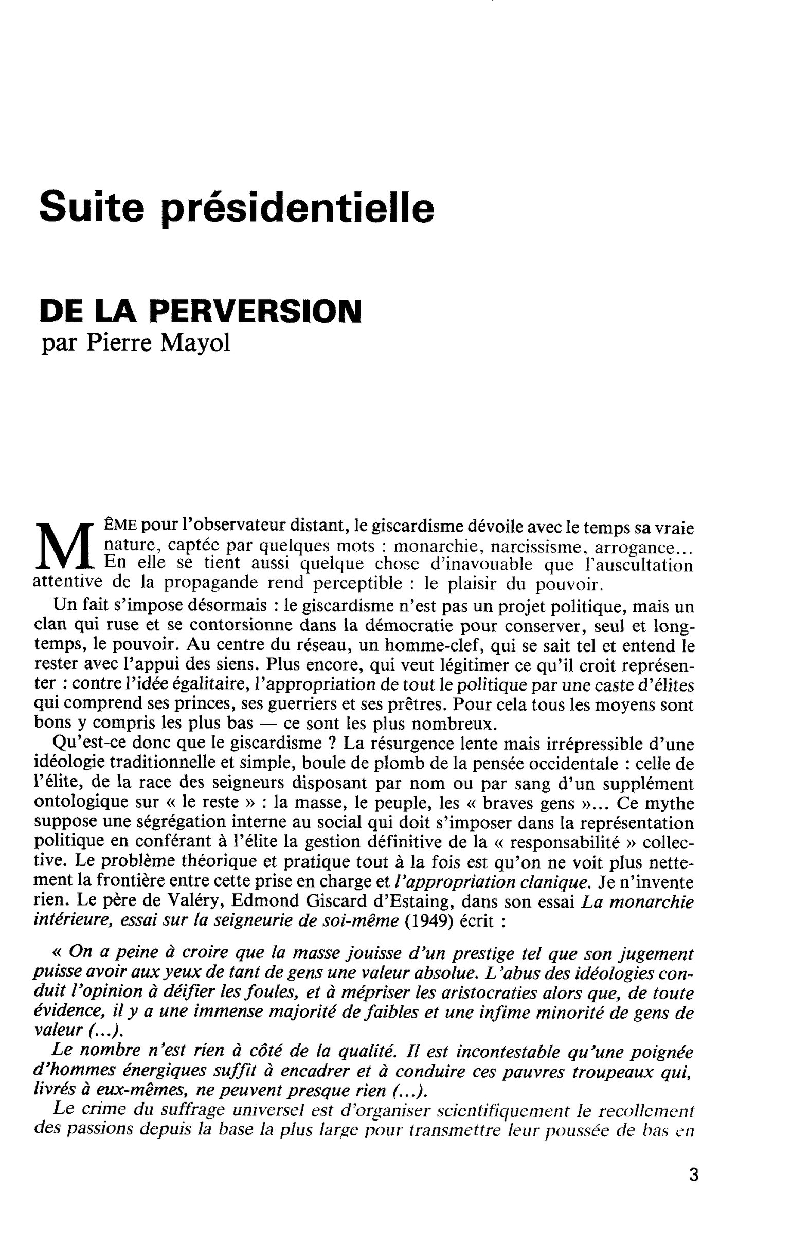 DE LA PERVERSION