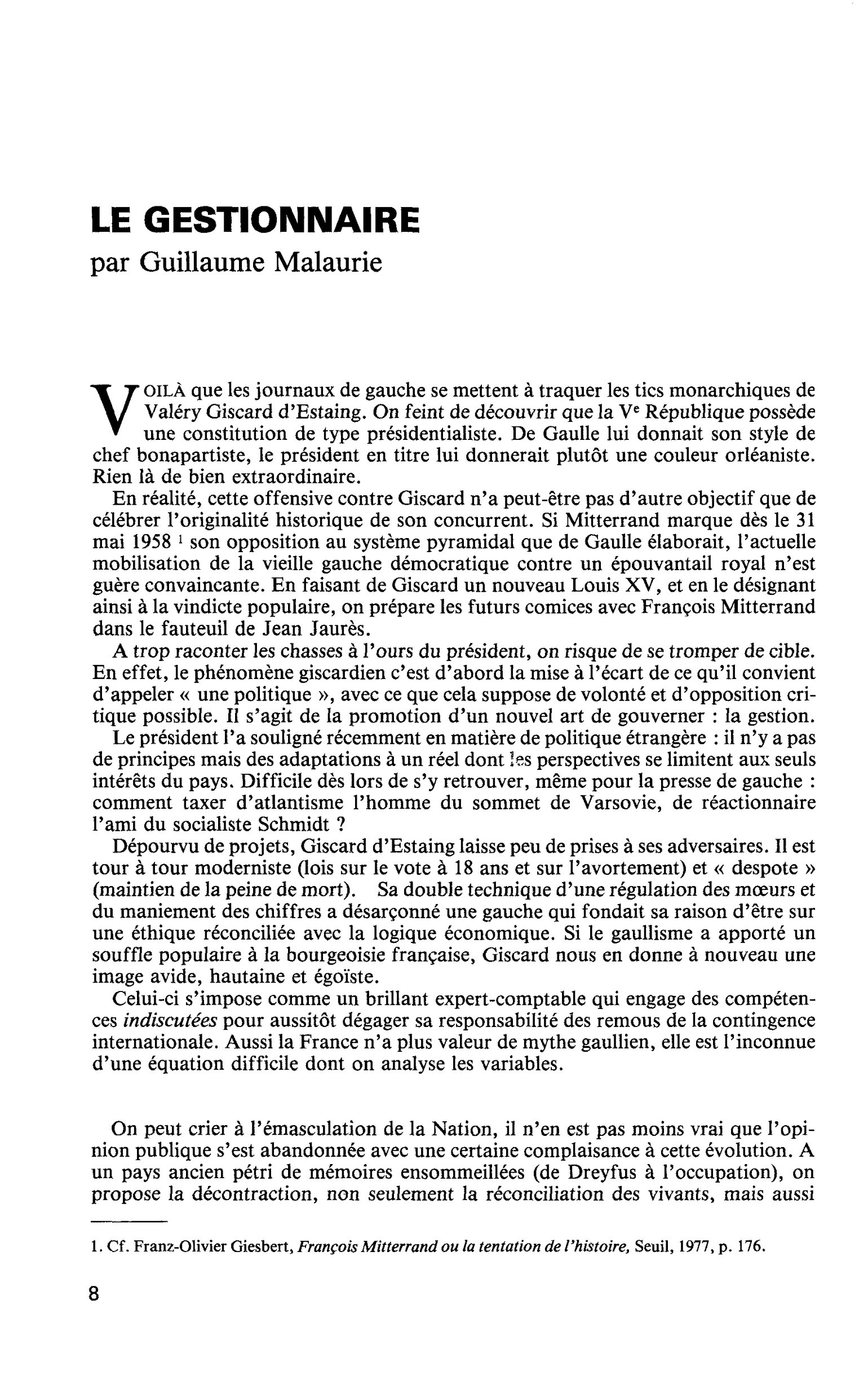 LE GESTIONNAIRE