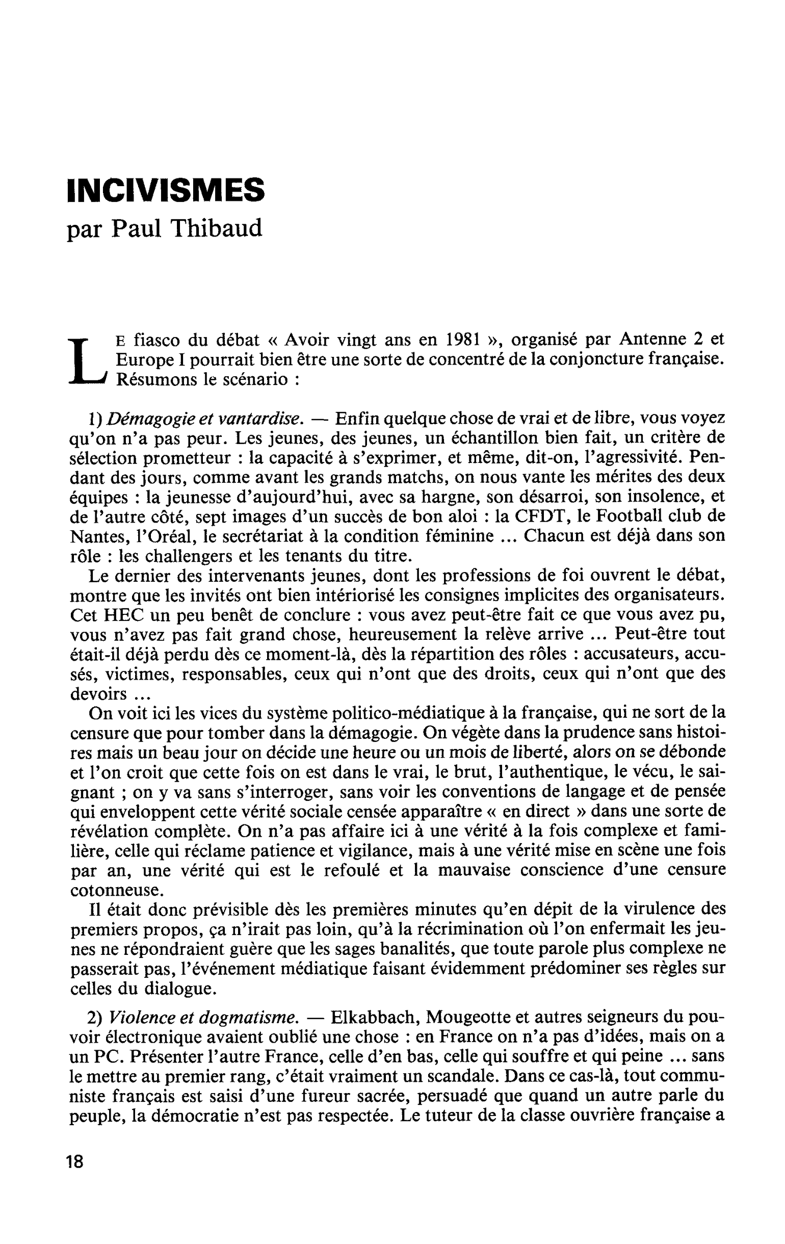 INCIVISMES