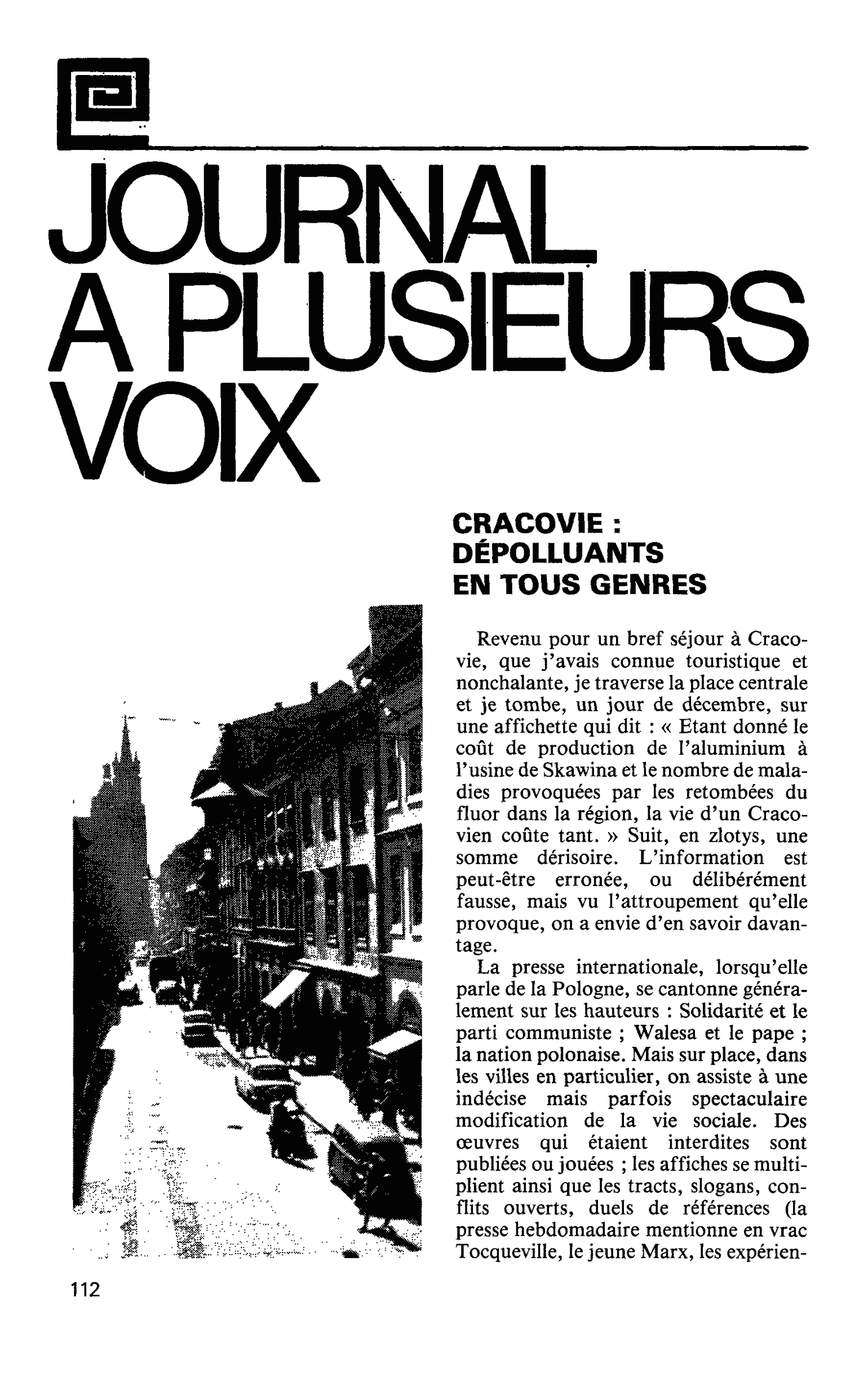 CRACOVIE : DÉPOLLUANTS EN TOUS GENRES