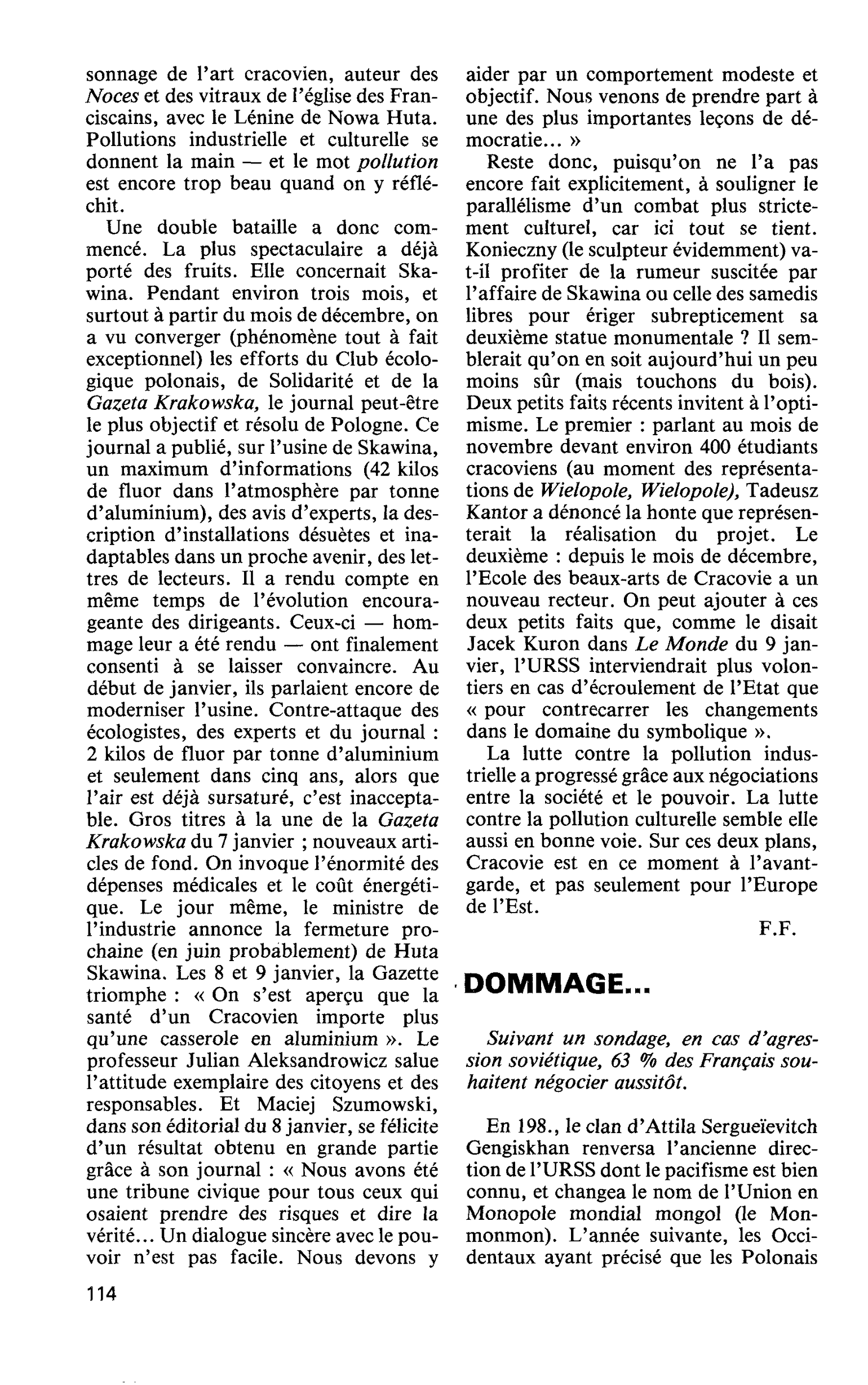 DOMMAGE…