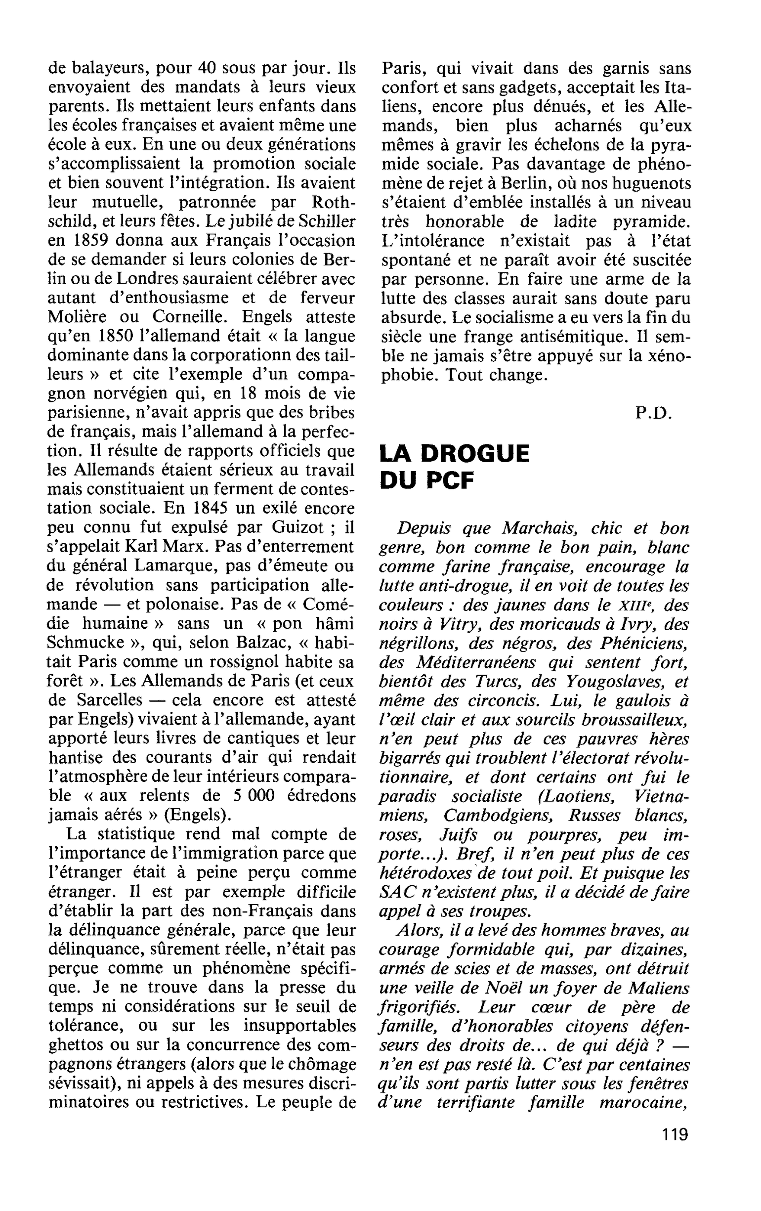 LA DROGUE DU PCF