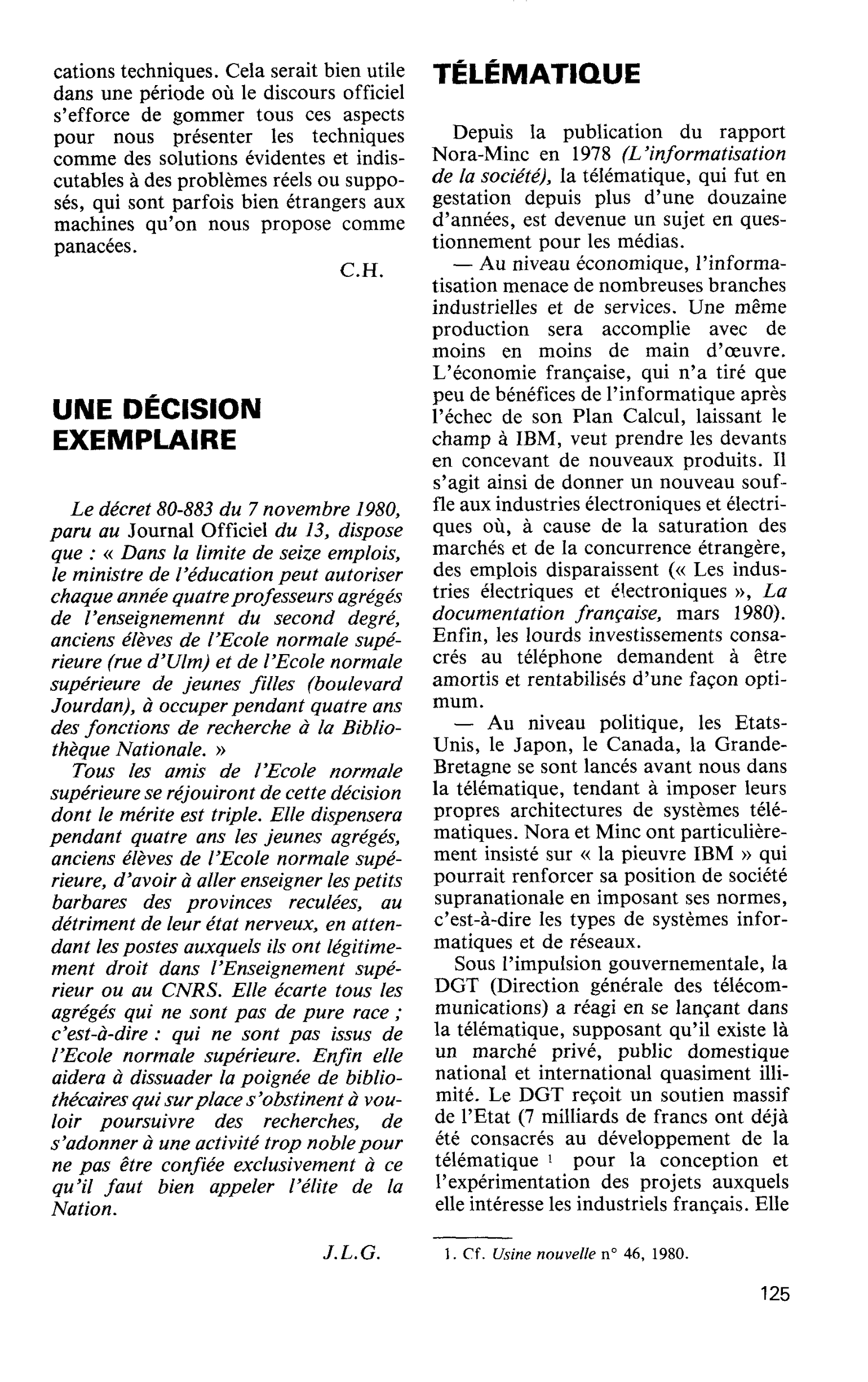 UNE DÉCISION EXEMPLAIRE