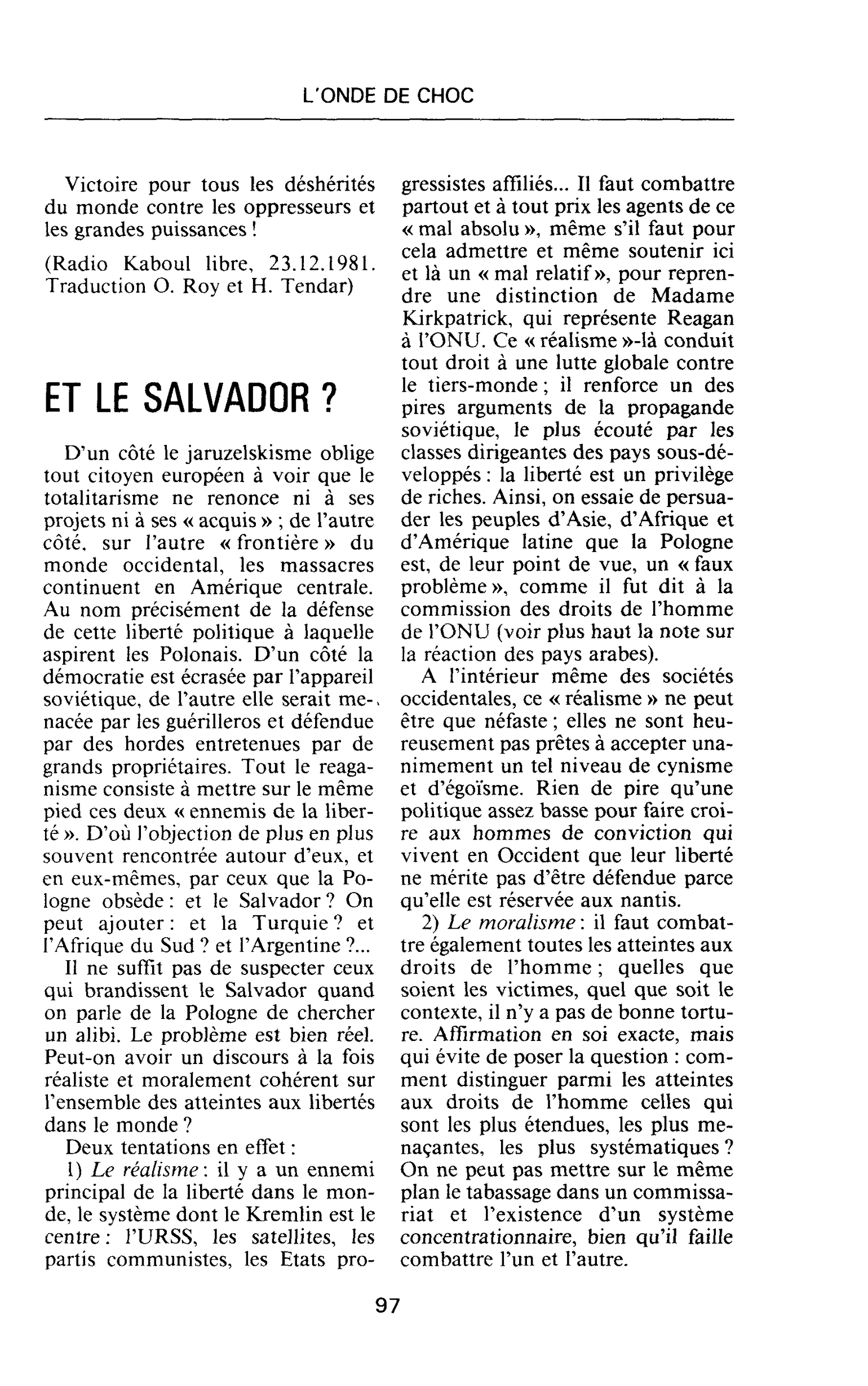 ET LE SALVADOR ?