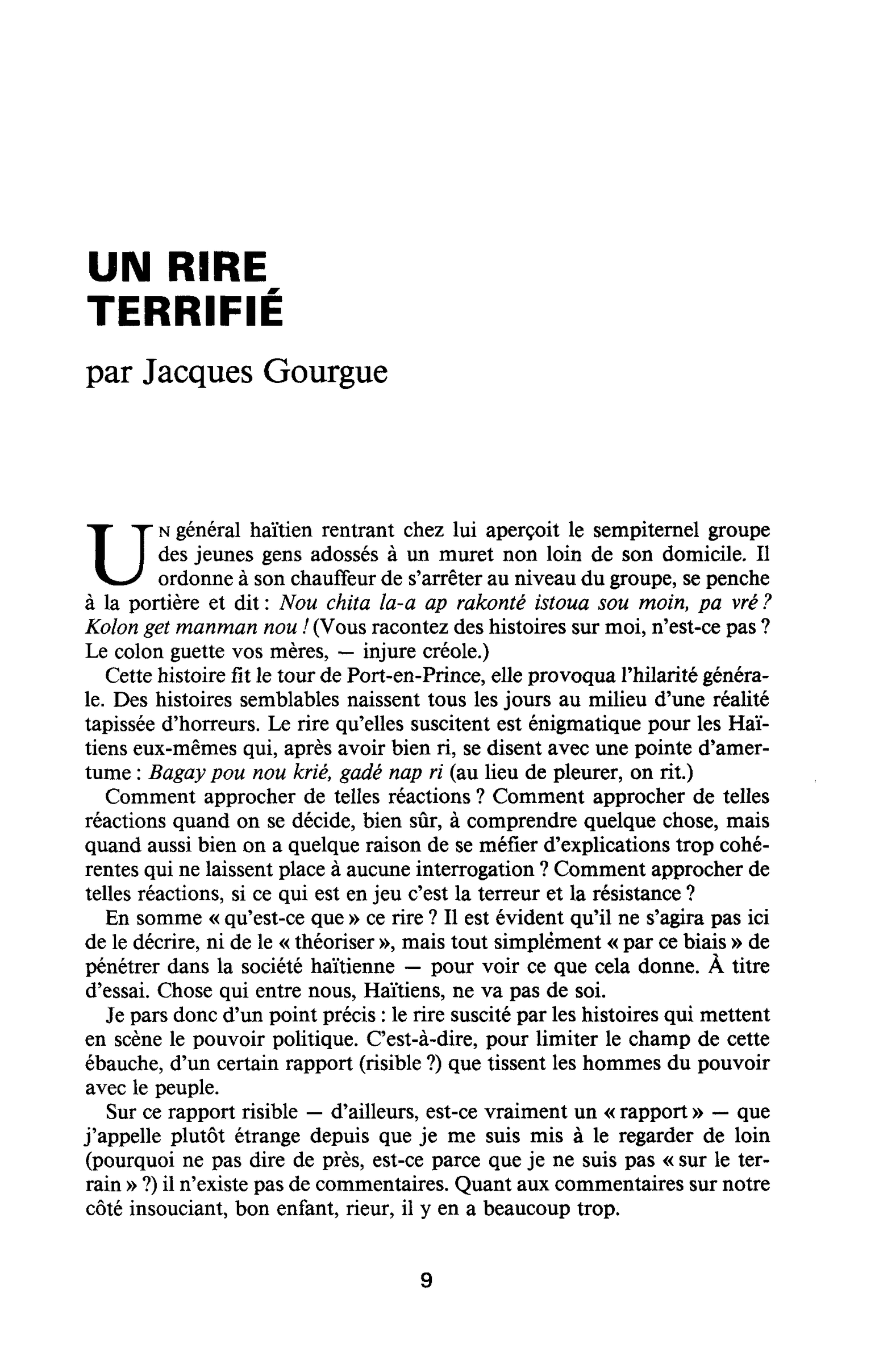 UN RIRE TERRIFIÉ