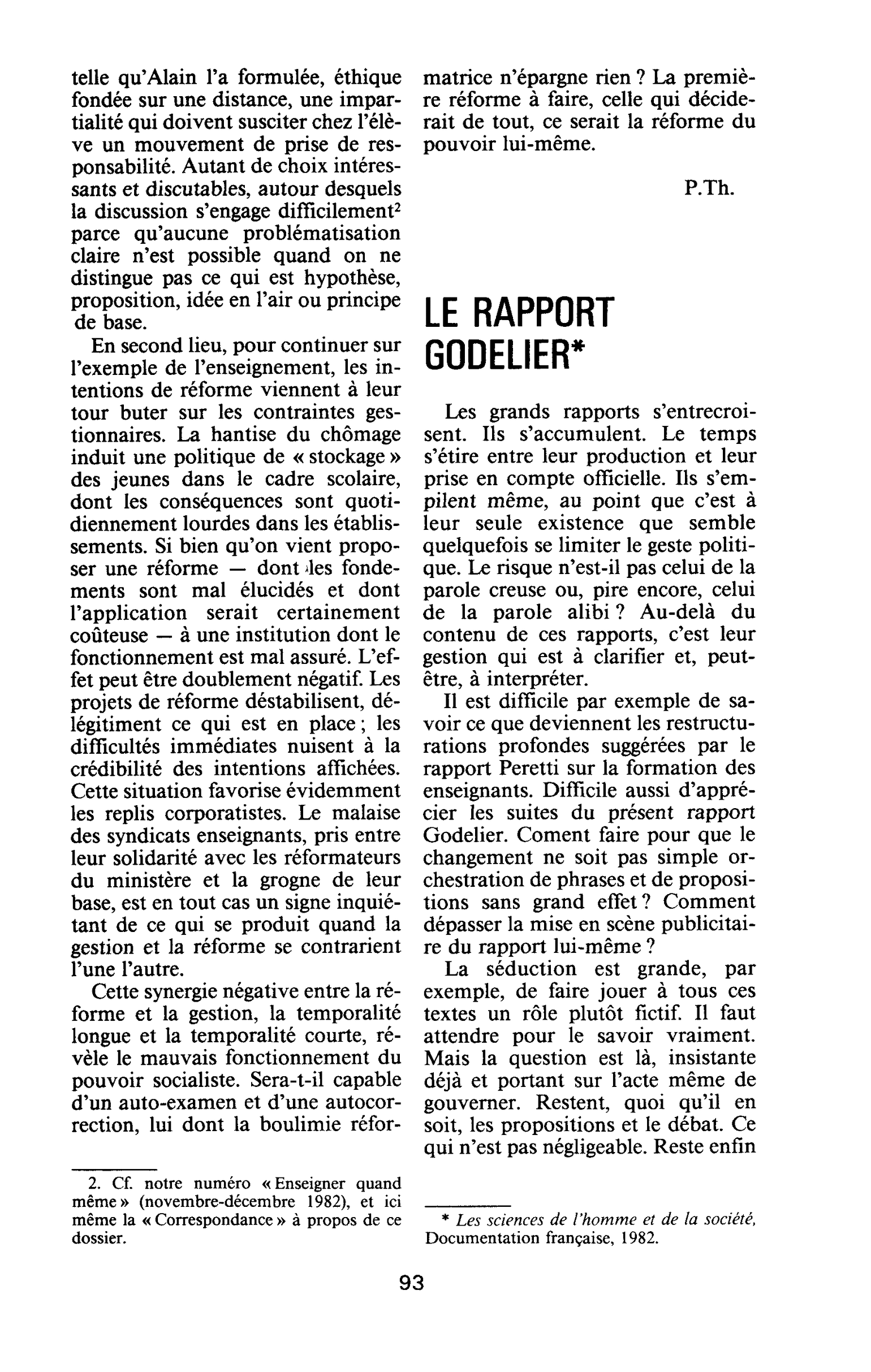 LE RAPPORT GODELIER