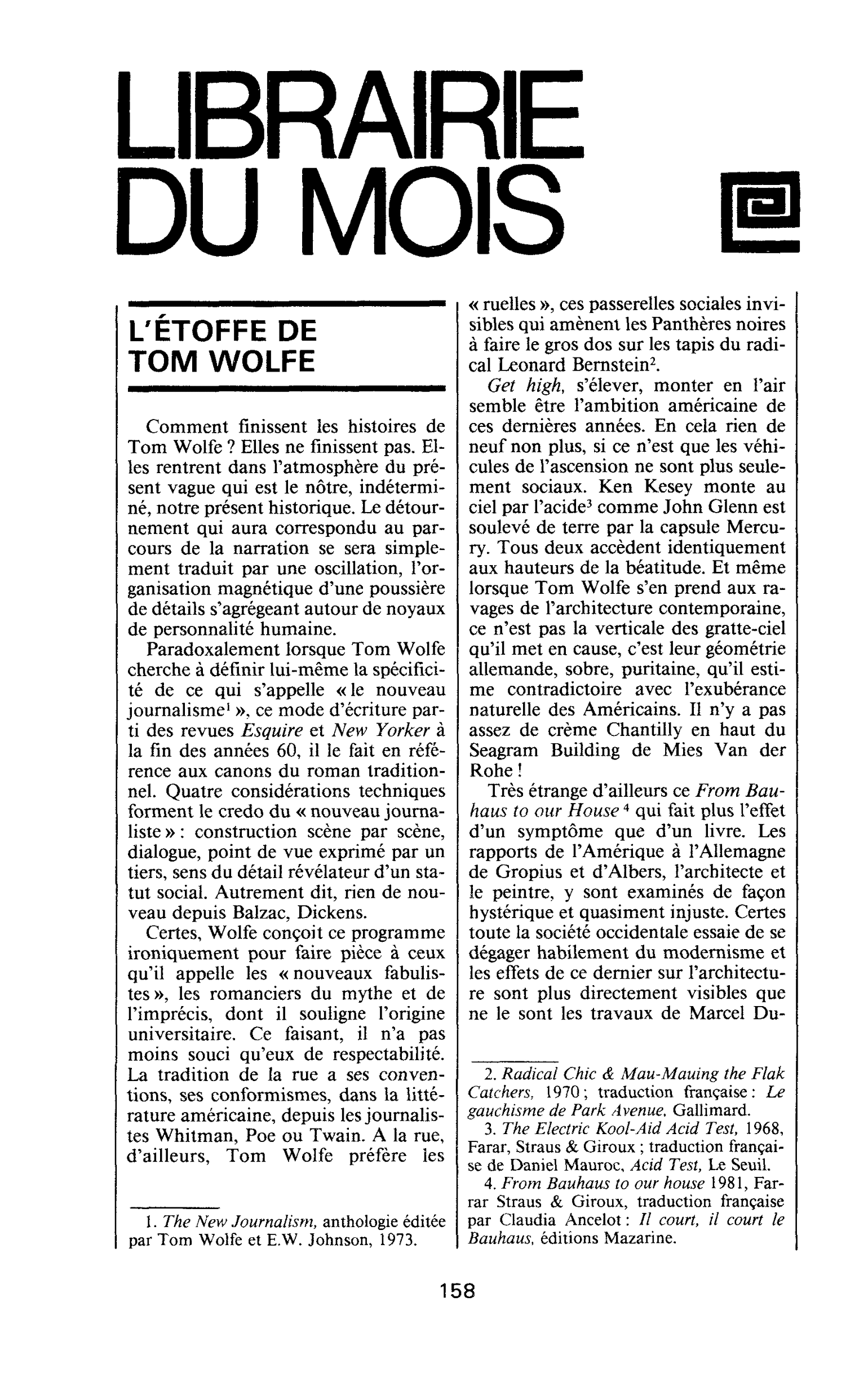 L’ÉTOFFE DE TOM WOLFE