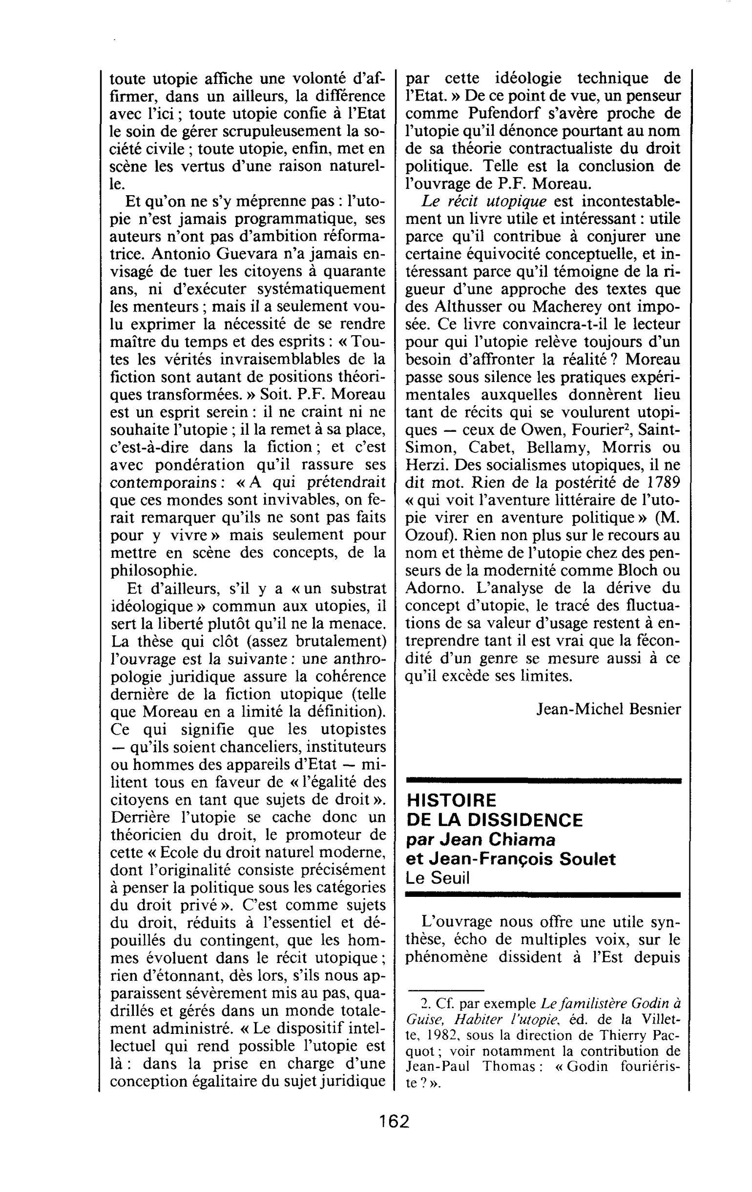 HISTOIRE DE LA DISSIDENCE par Jean Chiama et Jean-François Soulet