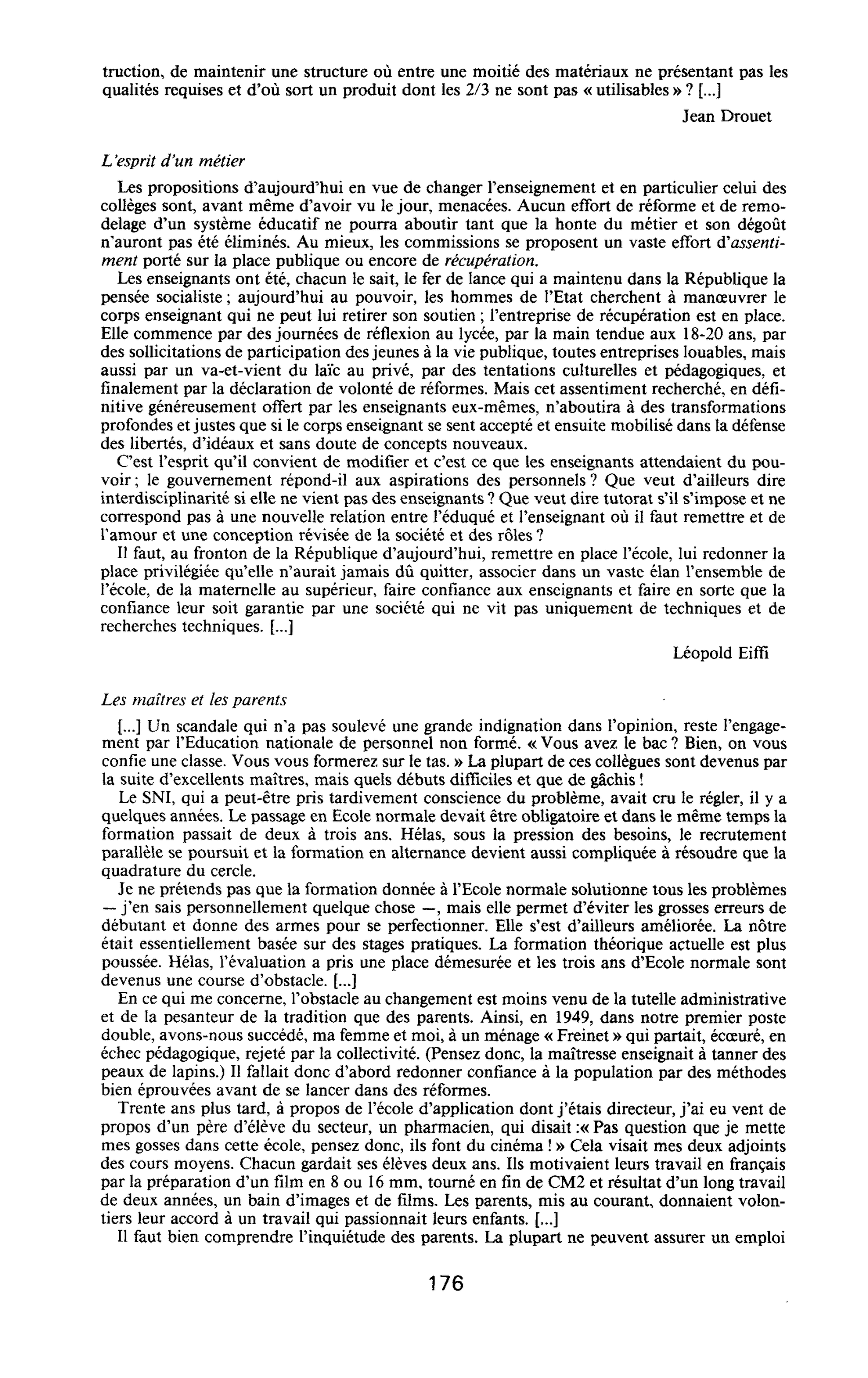 L’esprit d’un métier