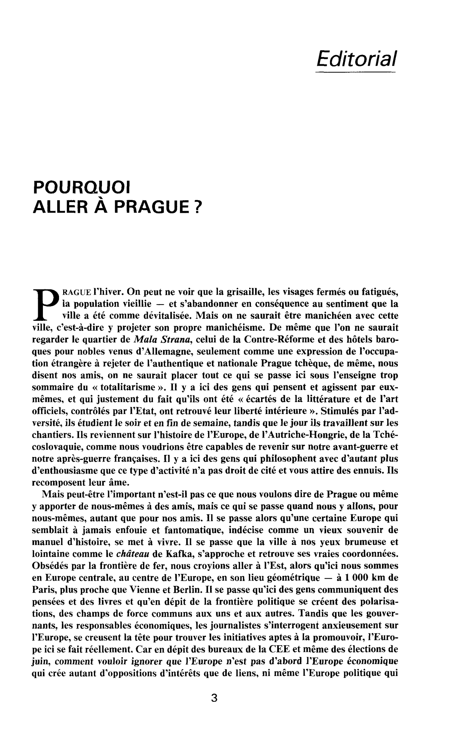 POURQUOI ALLER À PRAGUE ?