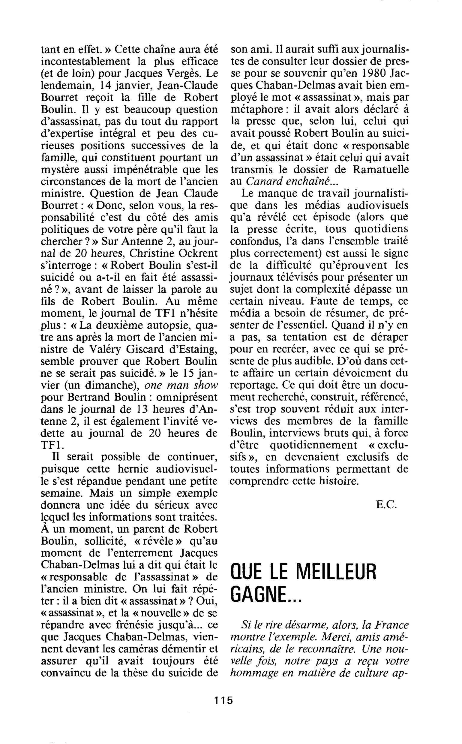 QUE LE MEILLEUR GAGNE…