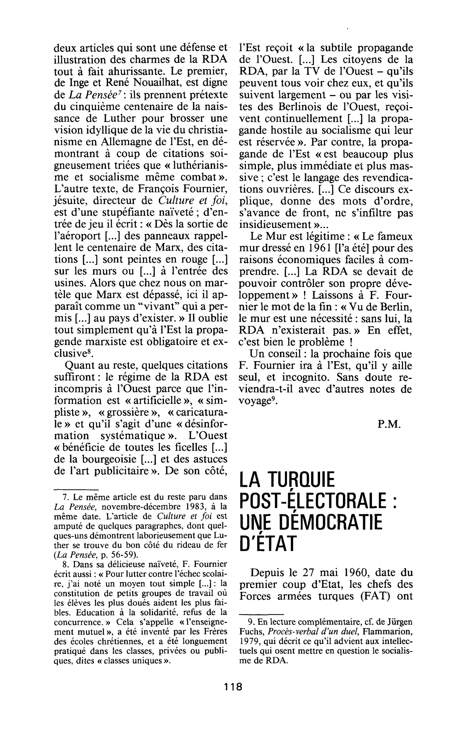 LA TURQUIE POST-ÉLECTORALE : UNE DÉMOCRATIE D’ÉTAT