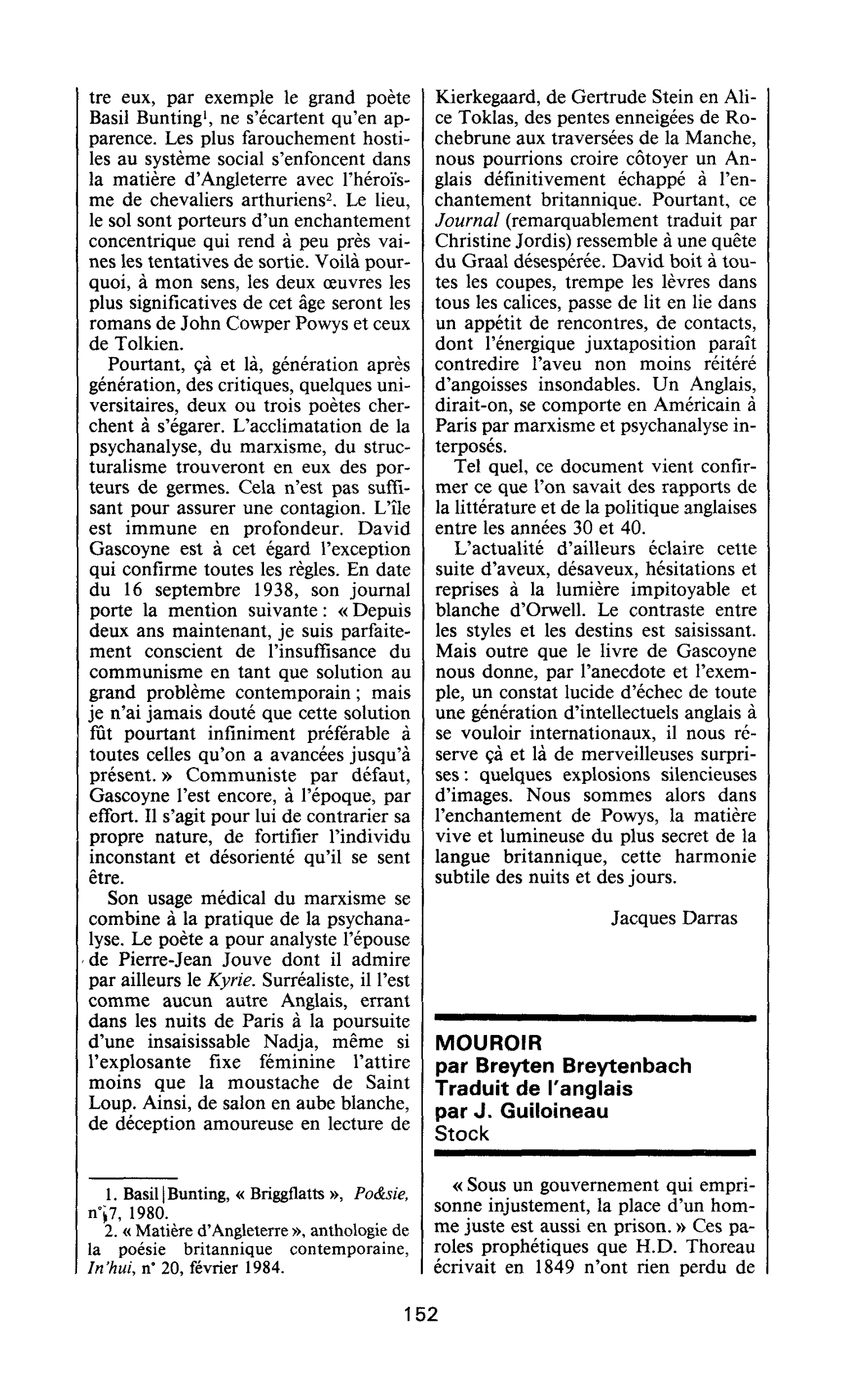 MOUROIR par Breyten Breytenbach