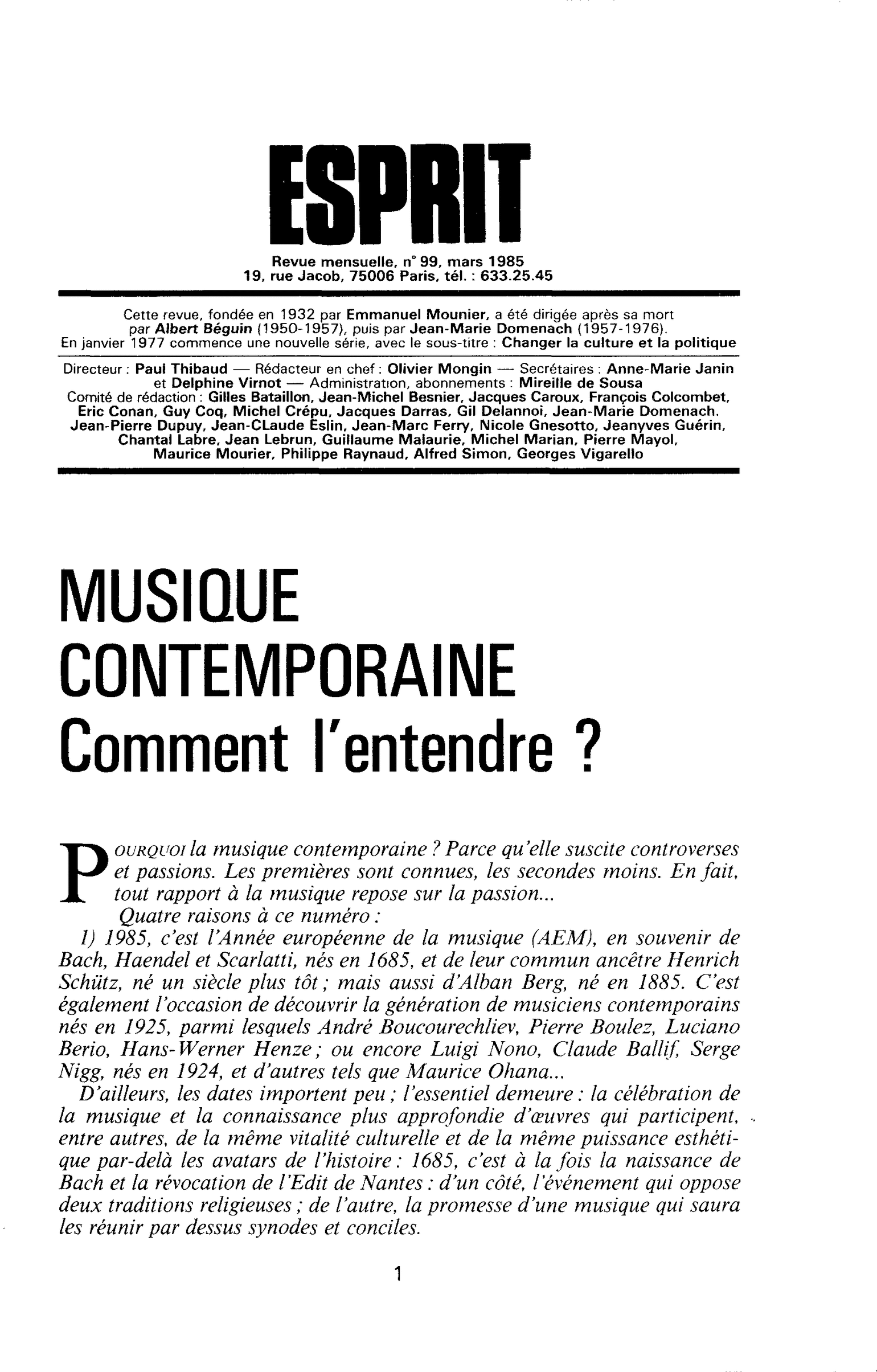MUSIQUE CONTEMPORAINE. Comment l’entendre ?