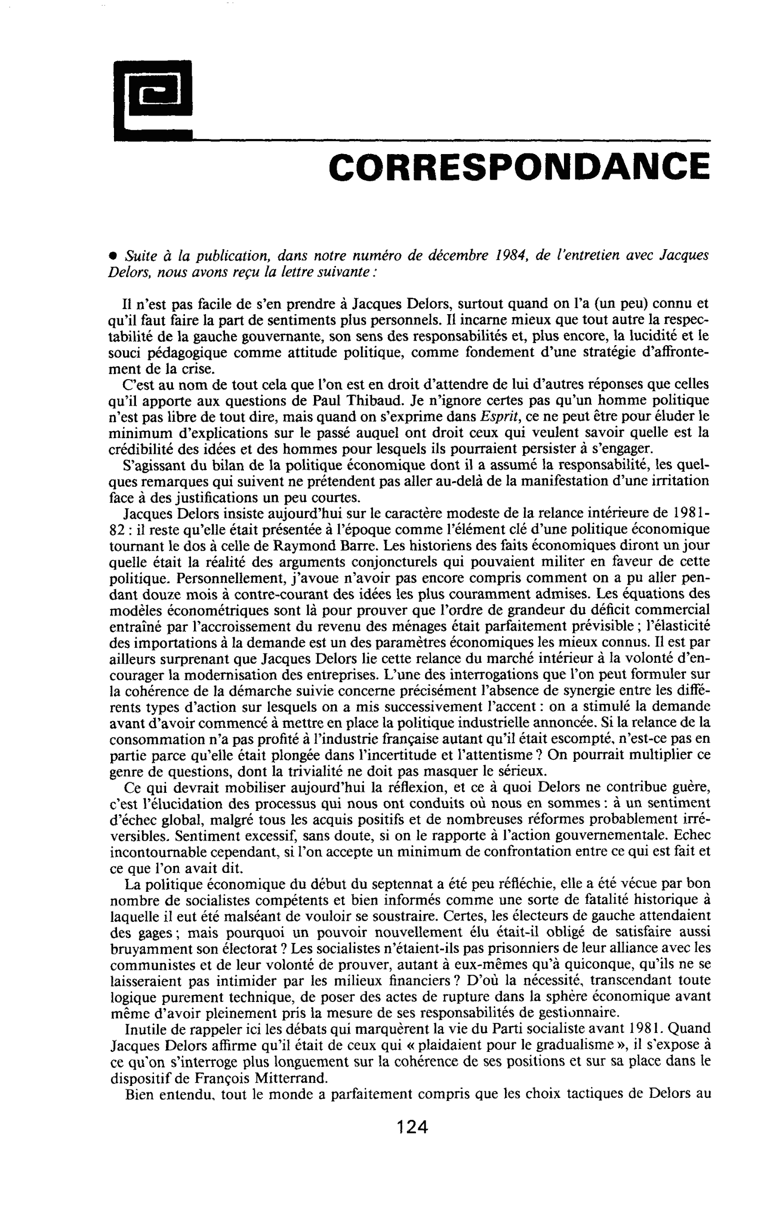 Correspondance