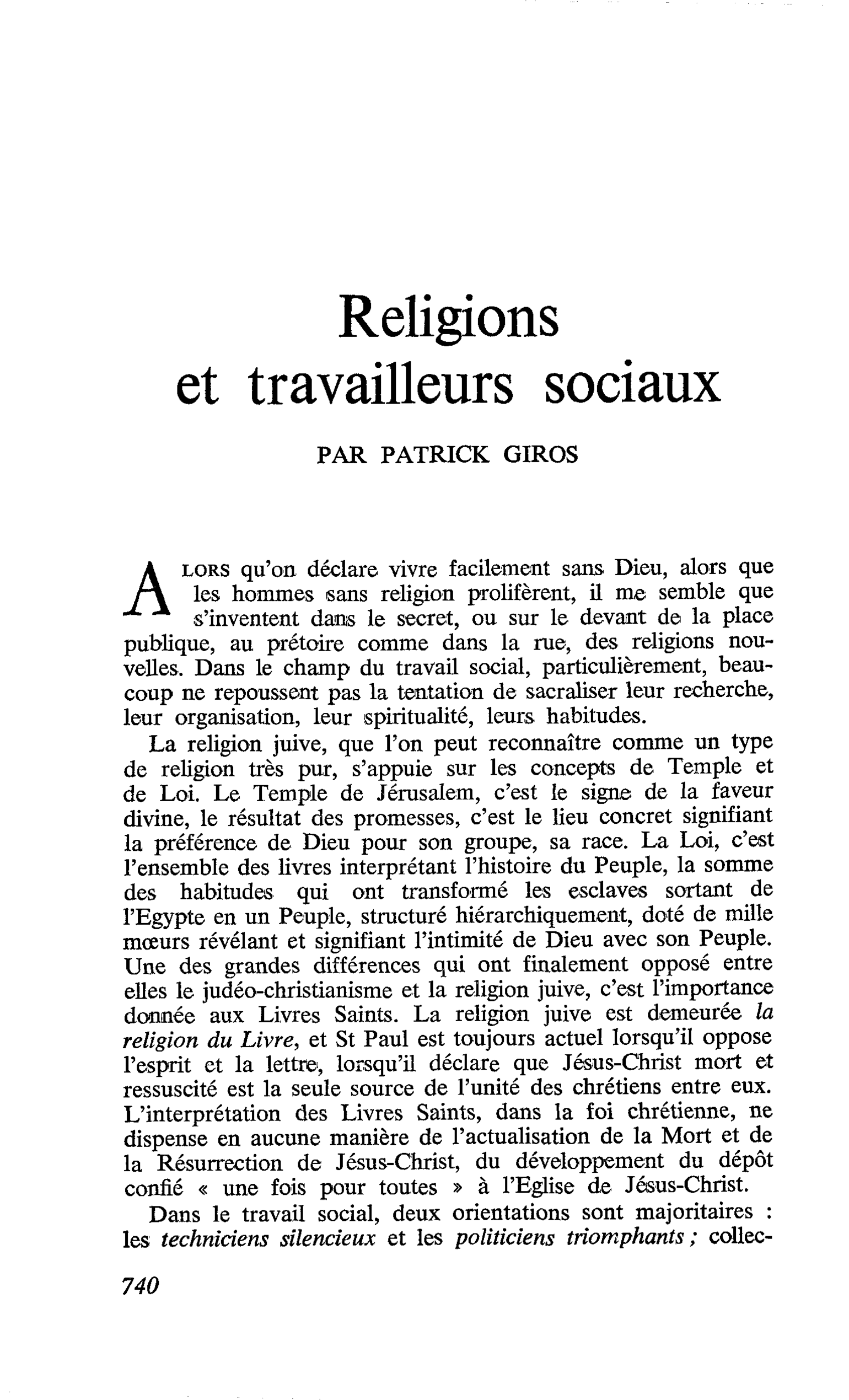 Religions et travailleurs sociaux