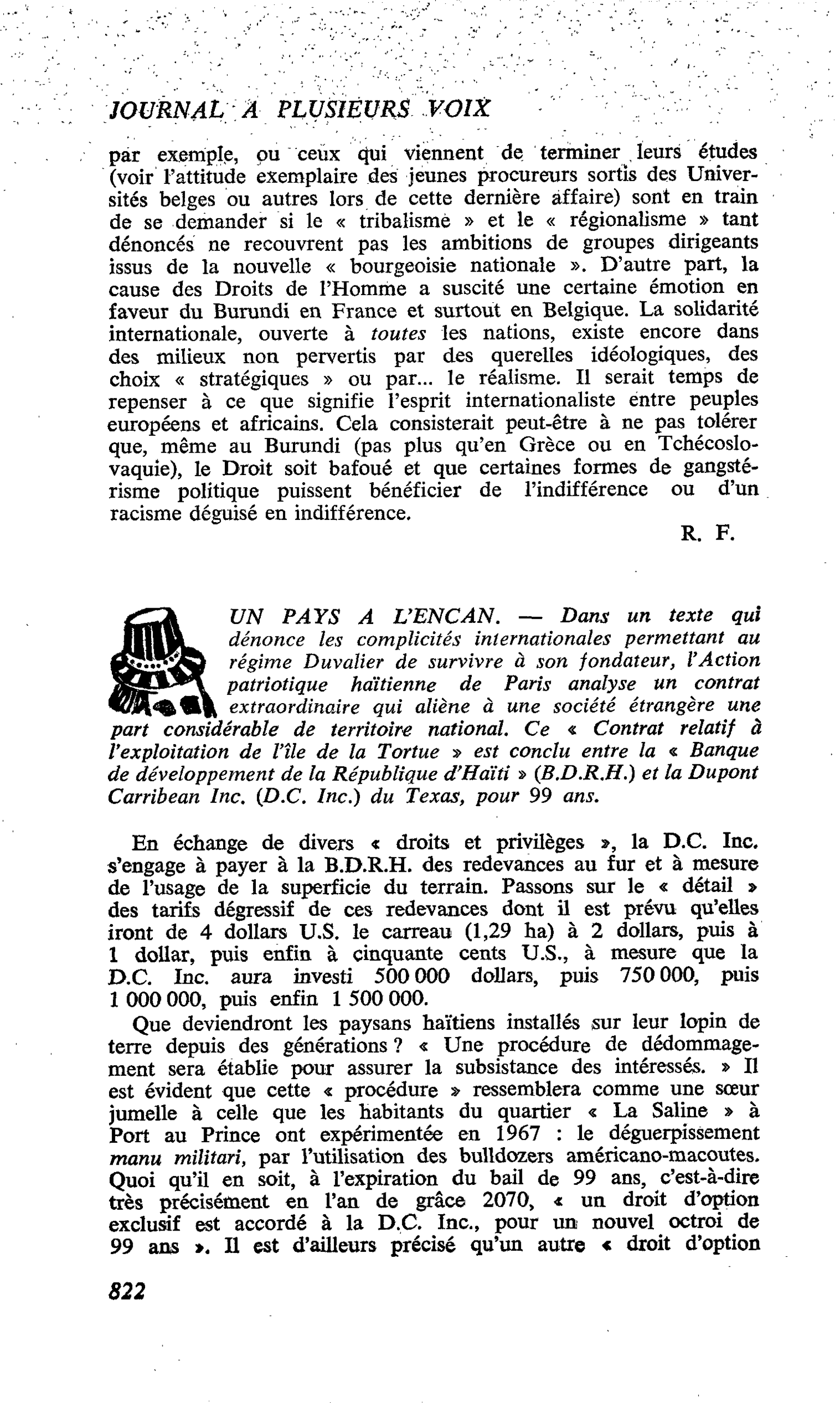 UN PAYS A L’ENCAN