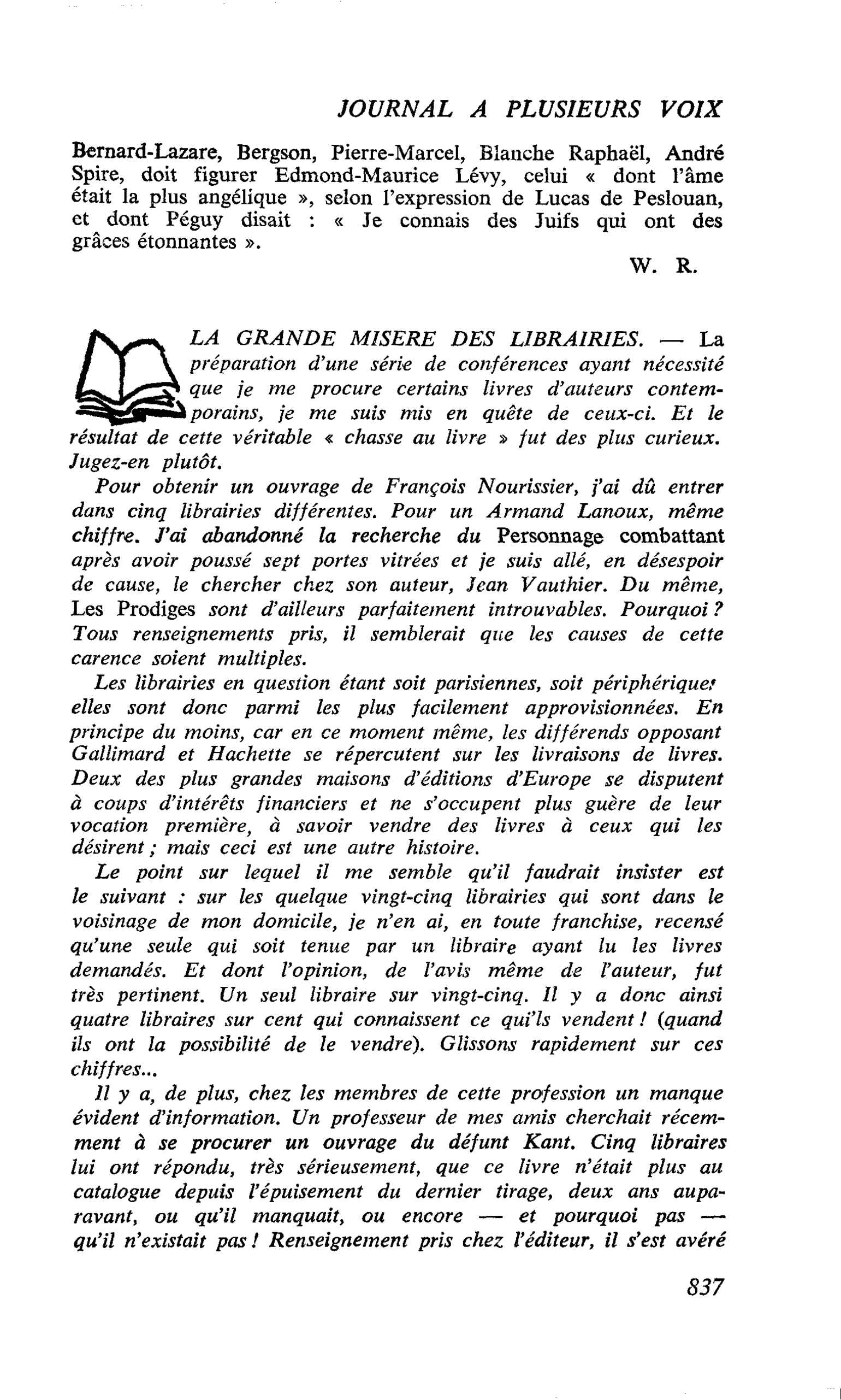 LA GRANDE MISERE DES LIBRAIRIES