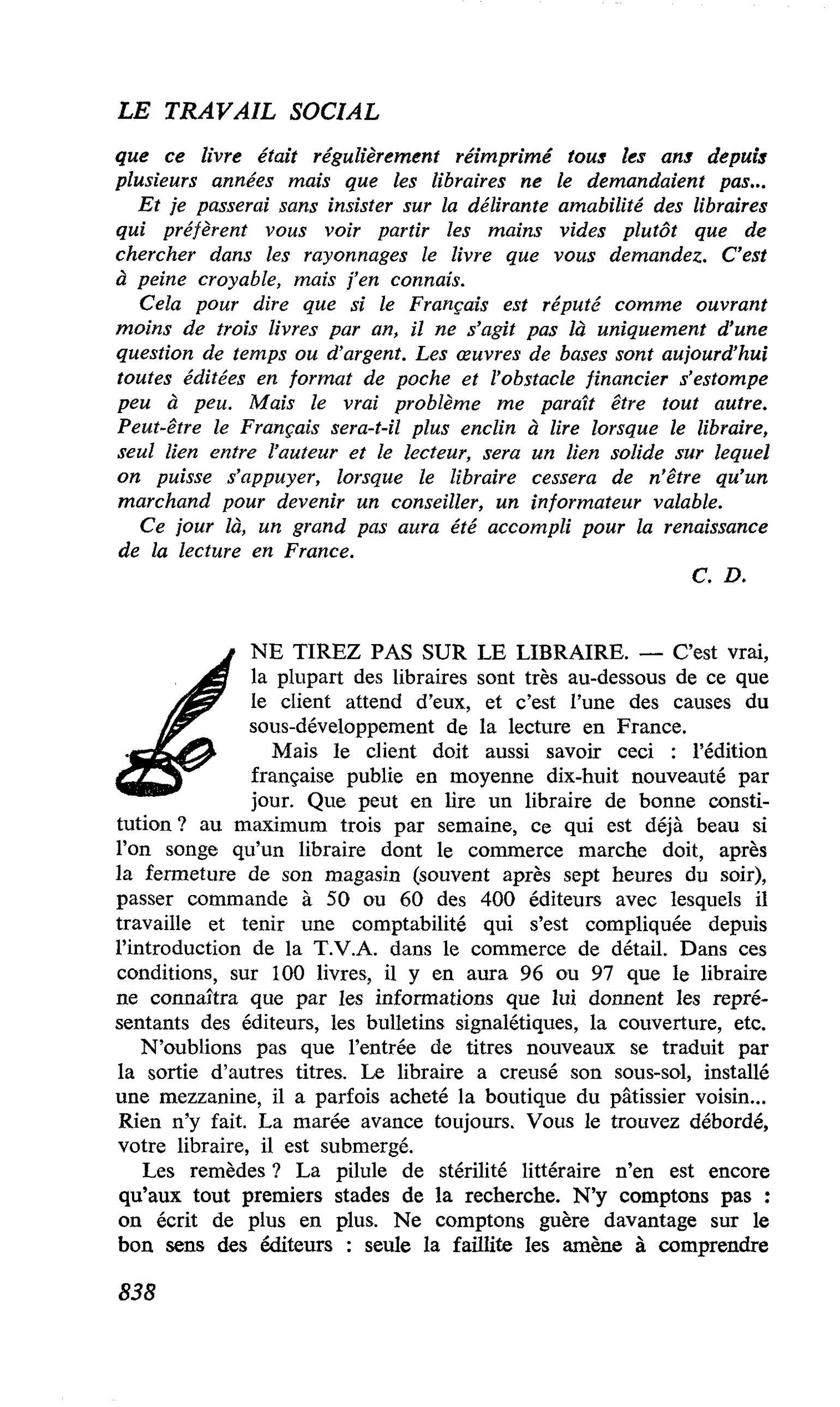 NE TIREZ PAS SUR LE LIBRAIRE