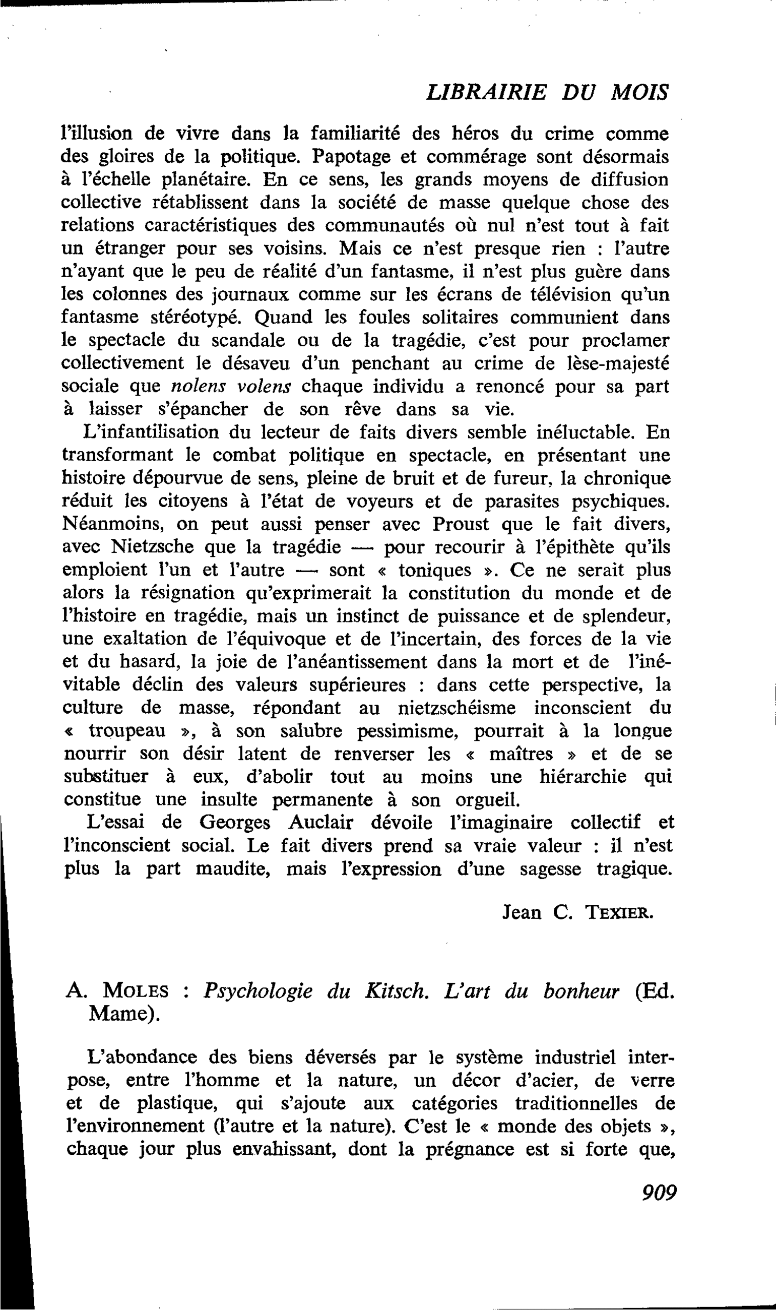 A. Moles : Psychologie du Kitsch. L’art du bonheur