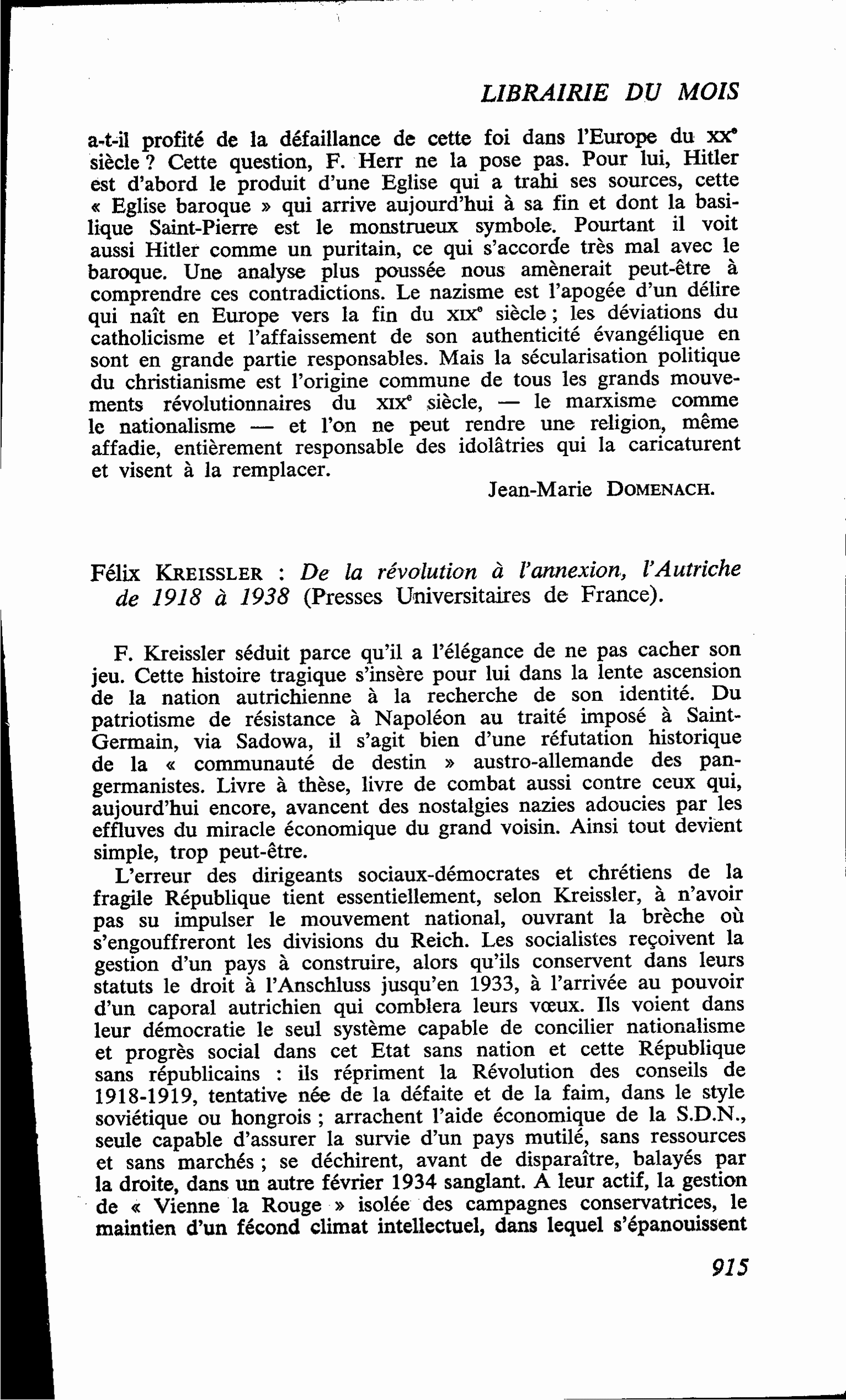 Félix Kreissler : De la révolution à l’annexion, l’Autriche de 1918 à 1938
