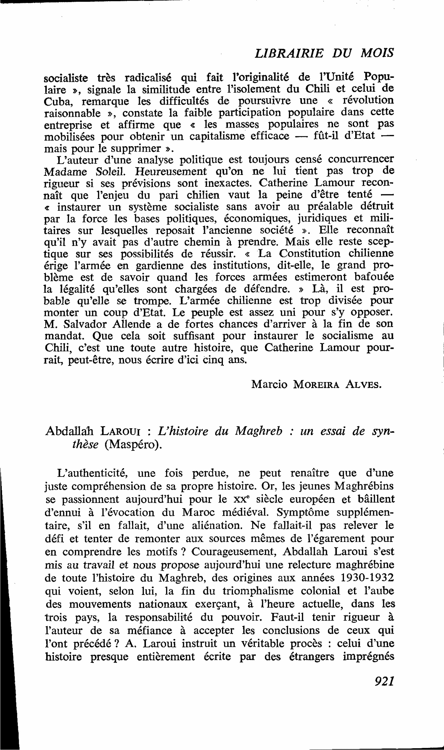 Abdallah Laroui : L’histoire du Maghreb : un essai de synthèse