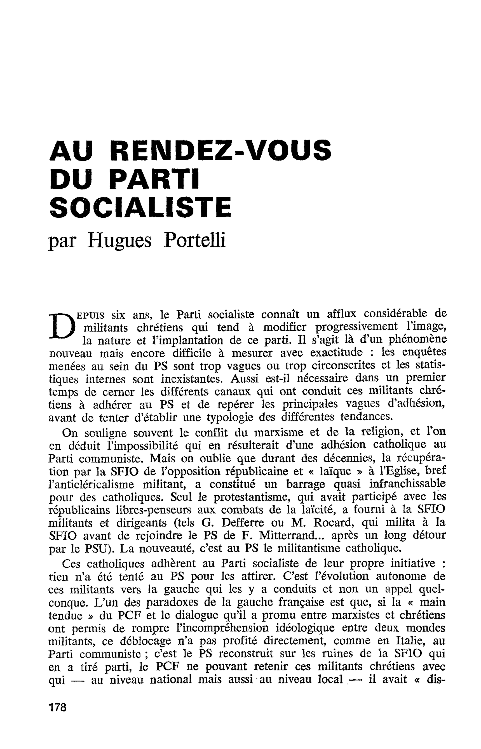AU RENDEZ-VOUS DU PARTI SOCIALISTE