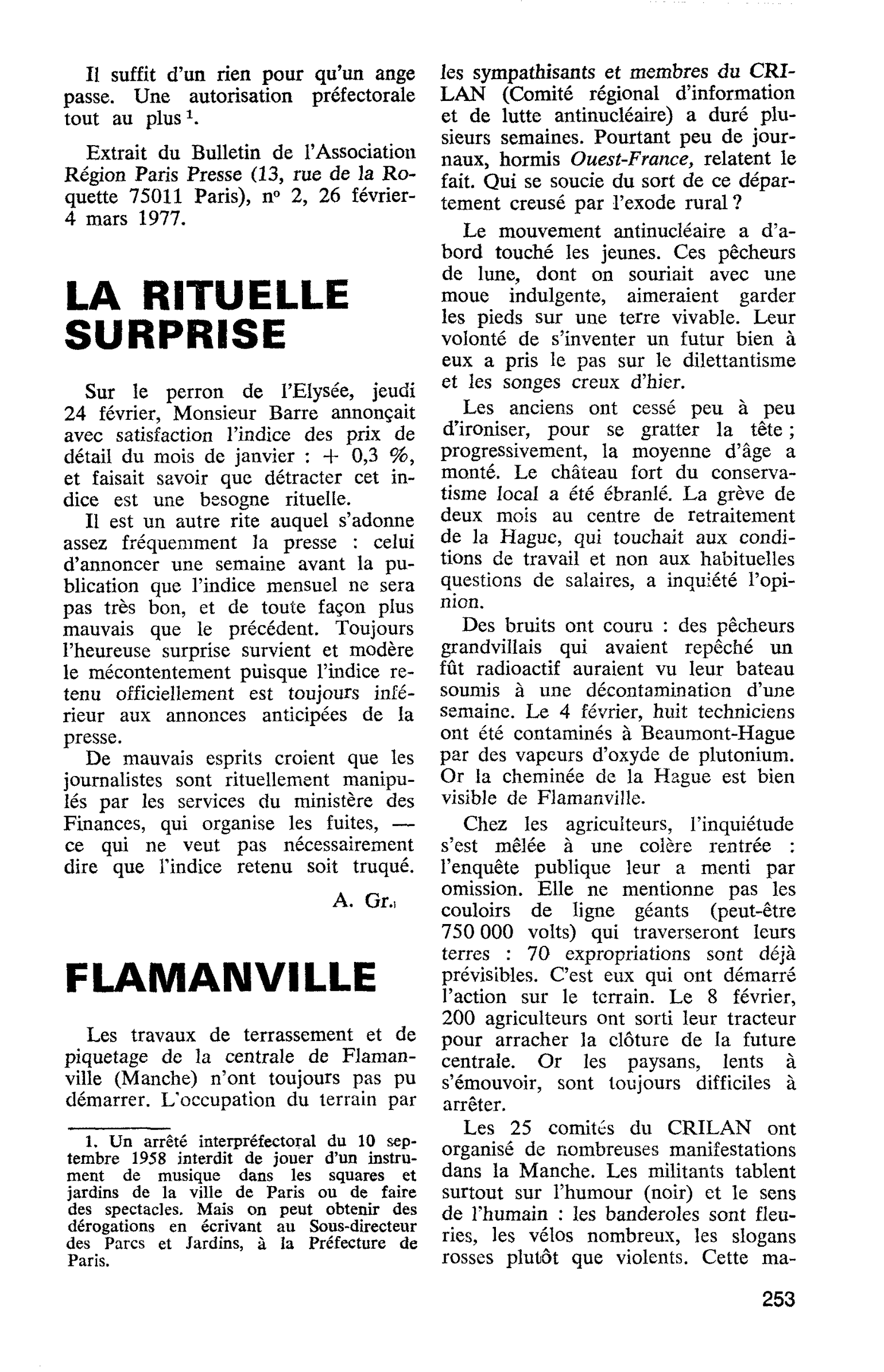 LA RITUELLE SURPRISE