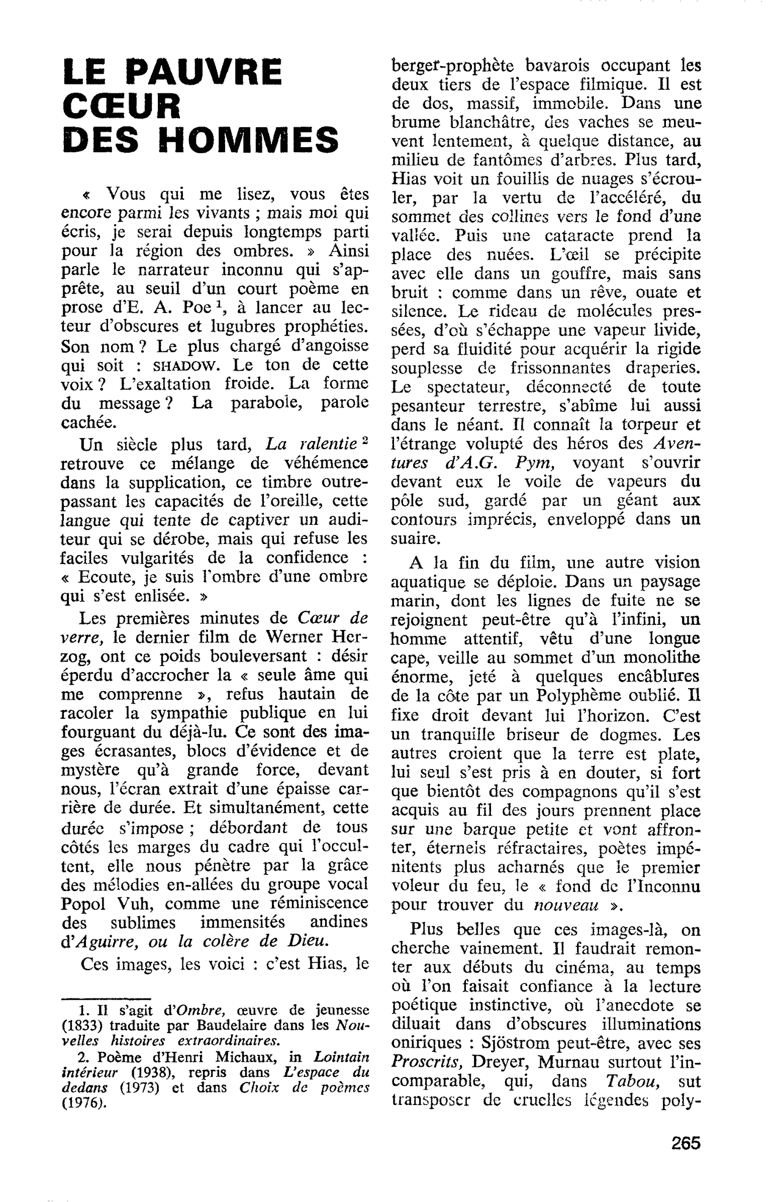 LE PAUVRE COEUR DES HOMMES