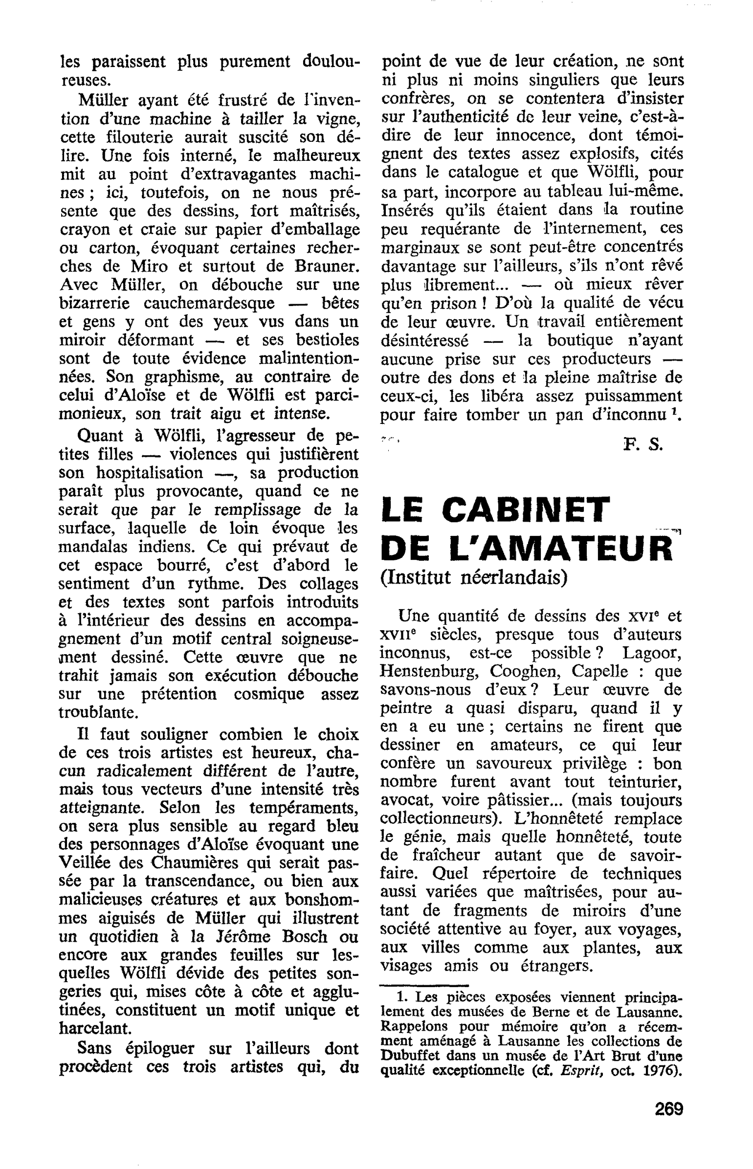 LE CABINET DE L’AMATEUR (Institut néerlandais)