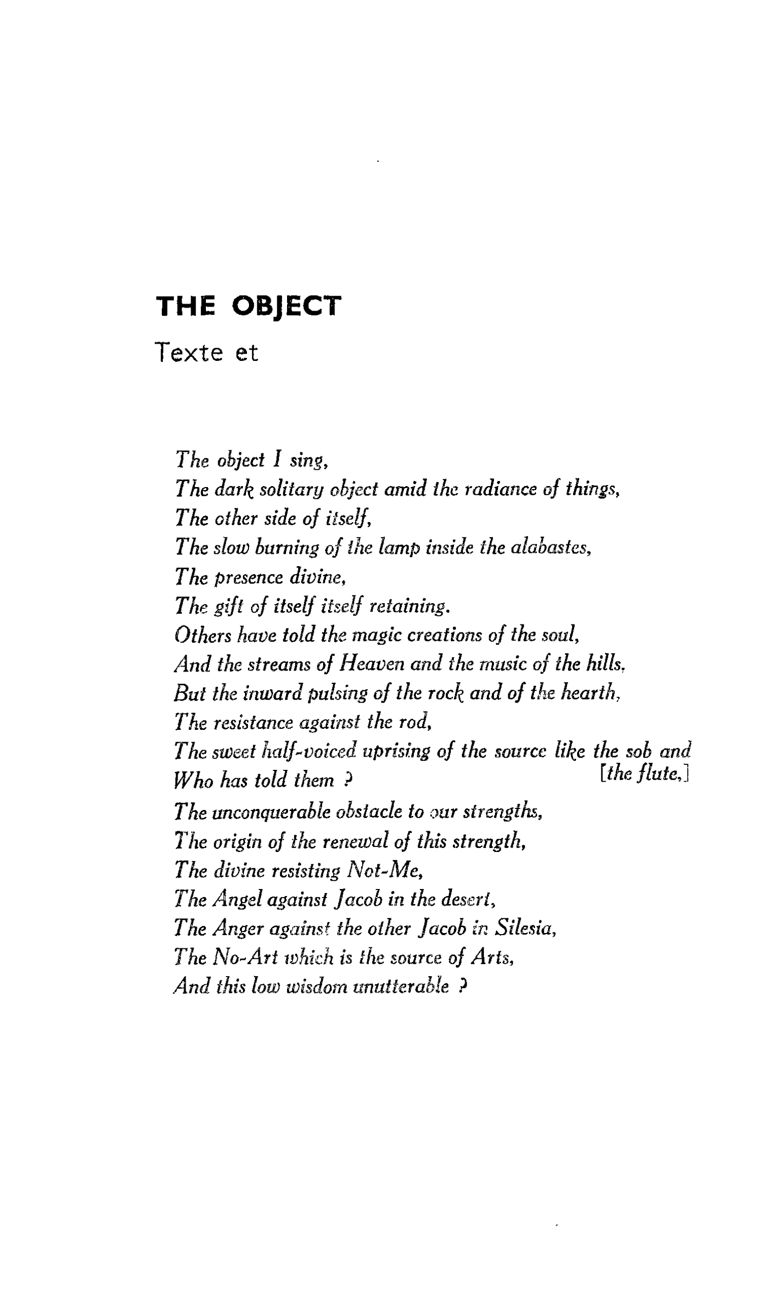 THE OBJECT
