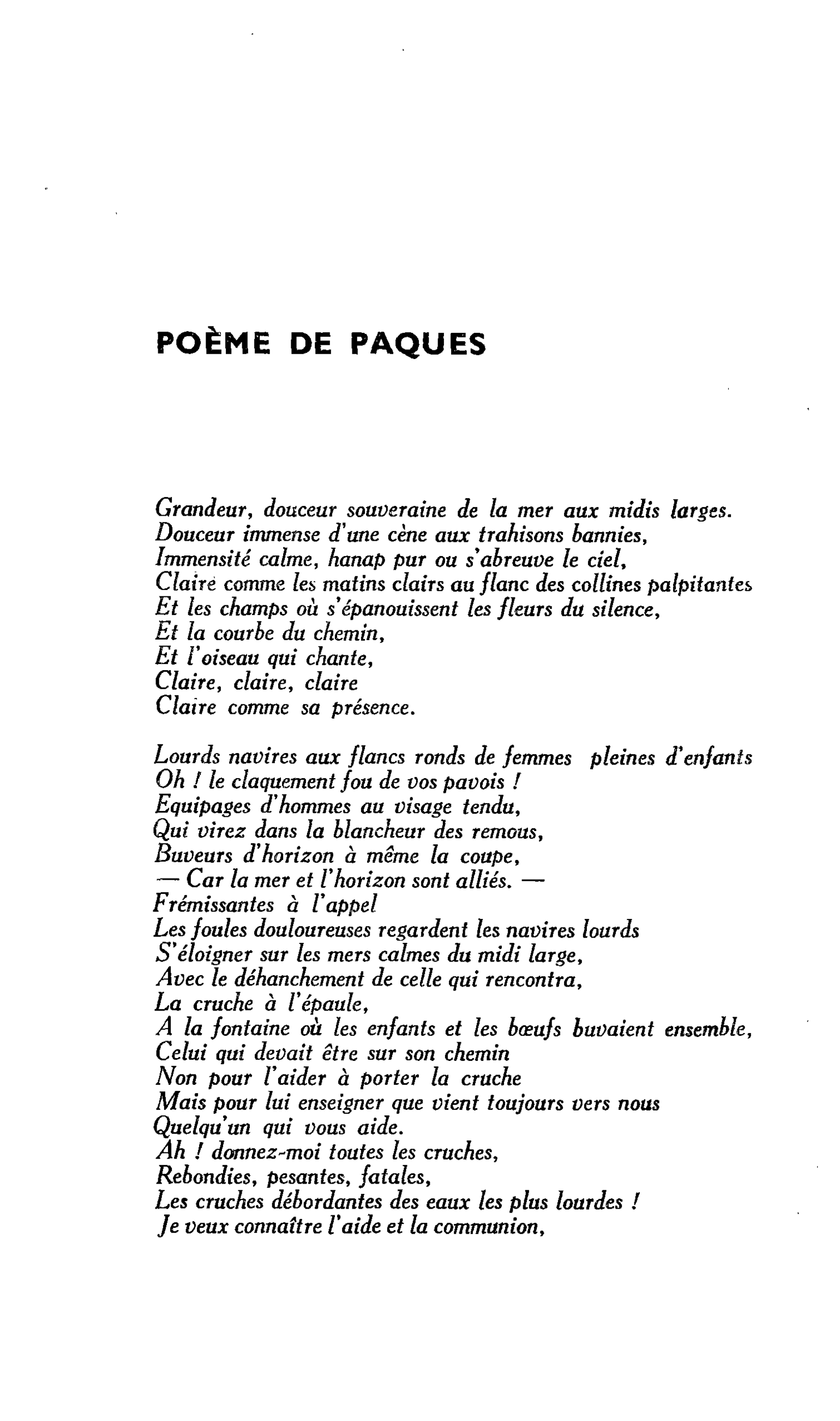 POÈME DE PAQUES