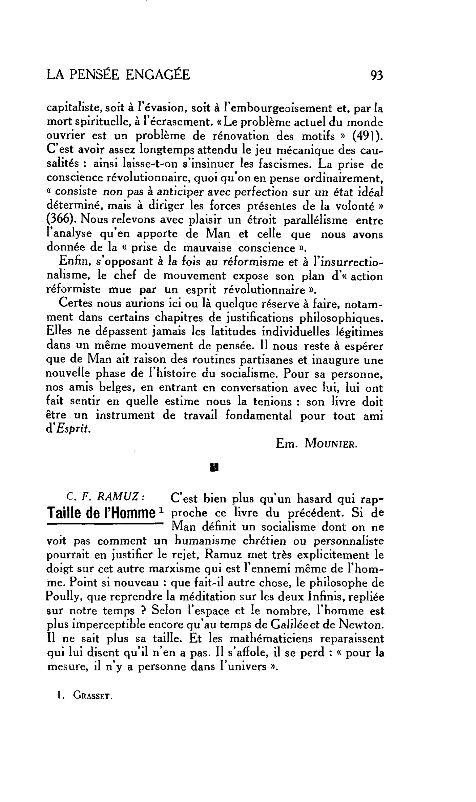 LA PENSÉE ENGAGÉE : C. F. RAMUZ: Taille de l’Homme