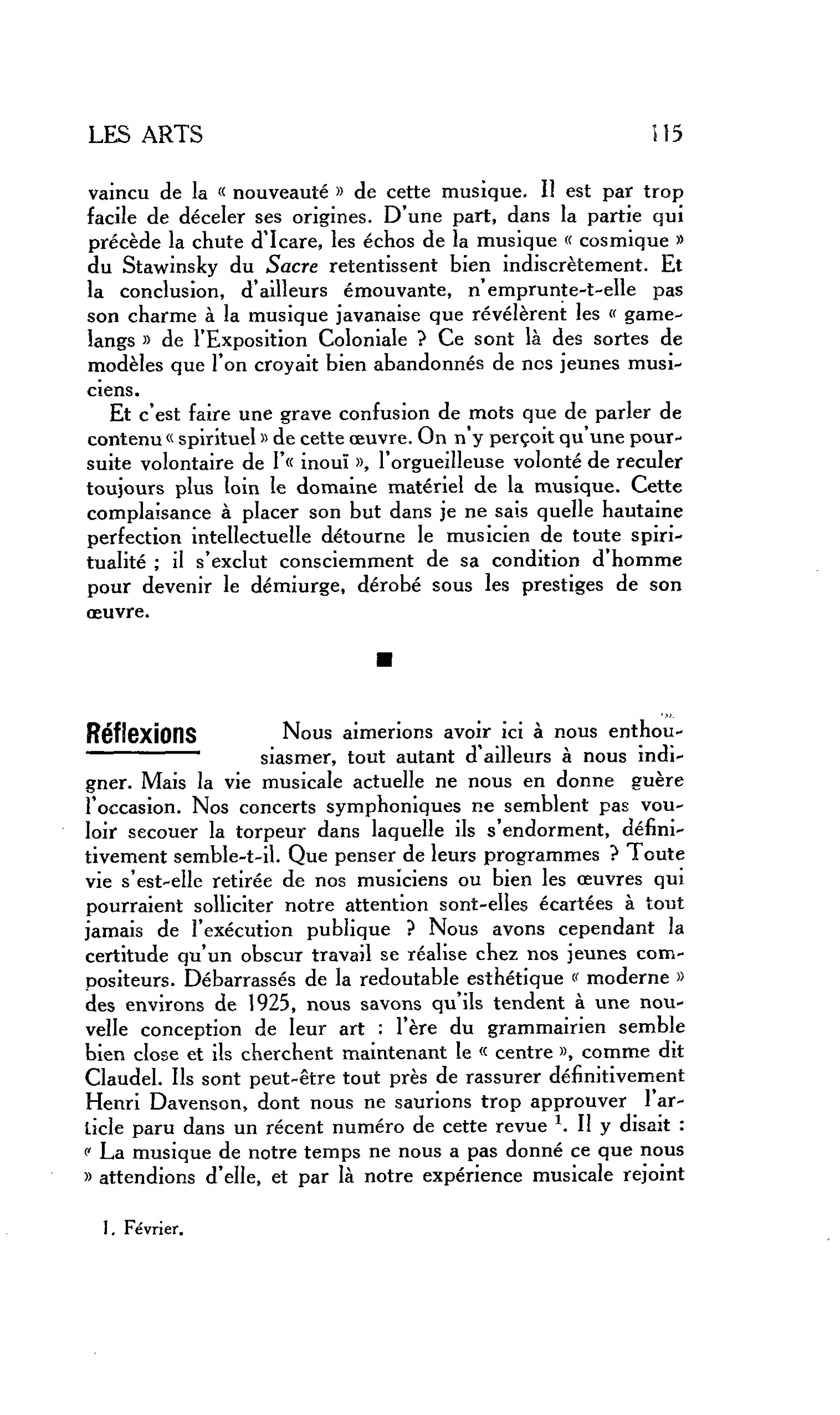 LES ARTS : Réflexions