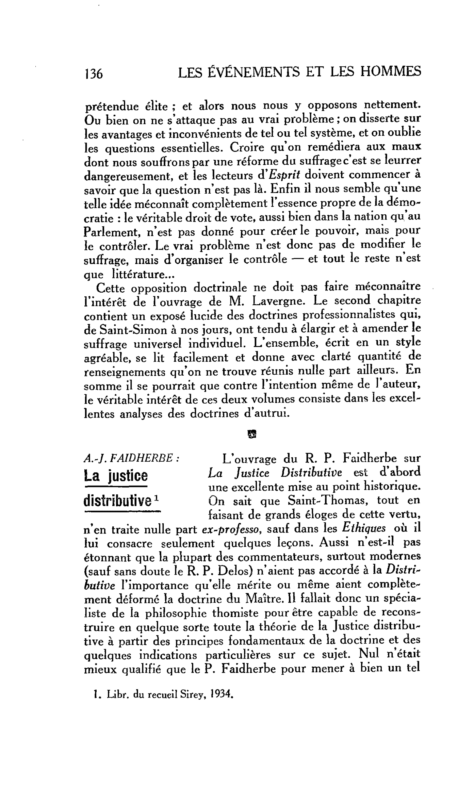 La Cité : A-J. Faidherbe : La justice distributive