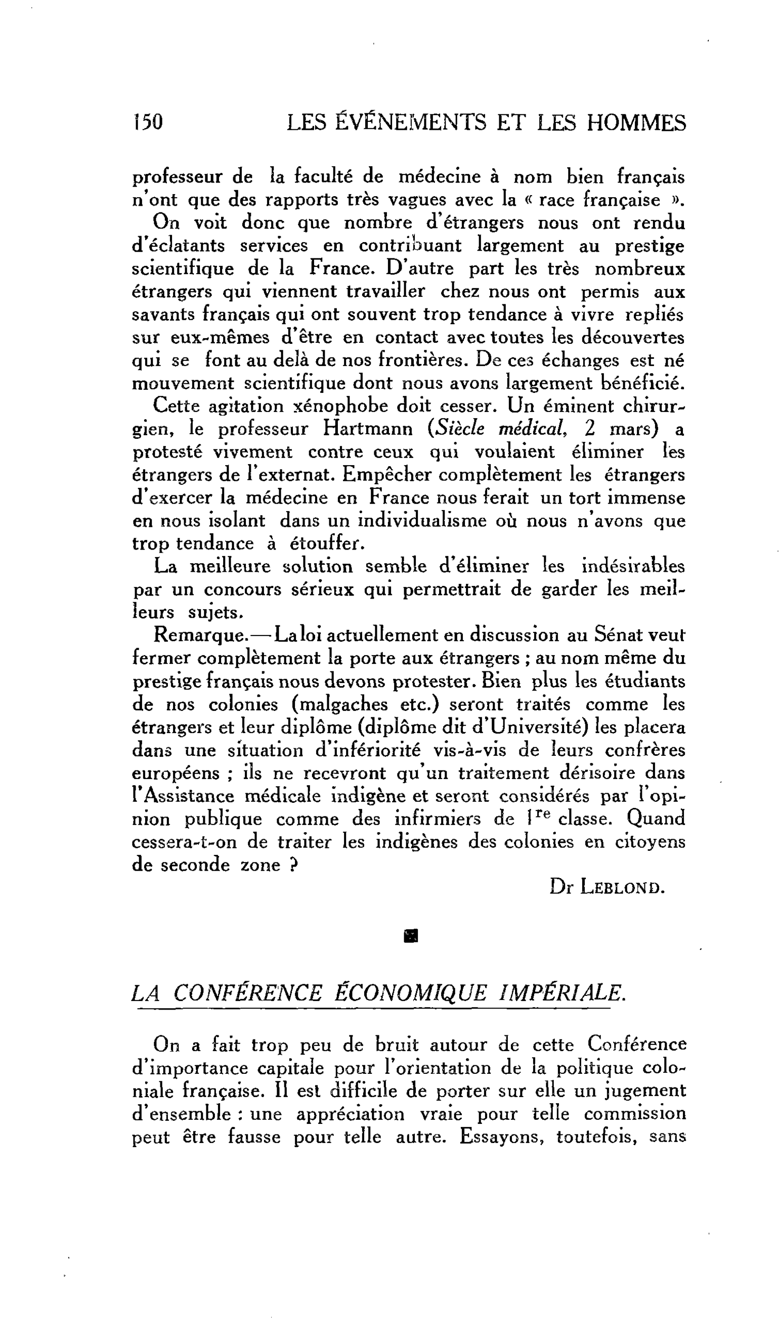 LA COMMUNAUTÉ INTERNATIONALE : LA CONFÉRENCE ÉCONOMIQUE IMPÉRIALE