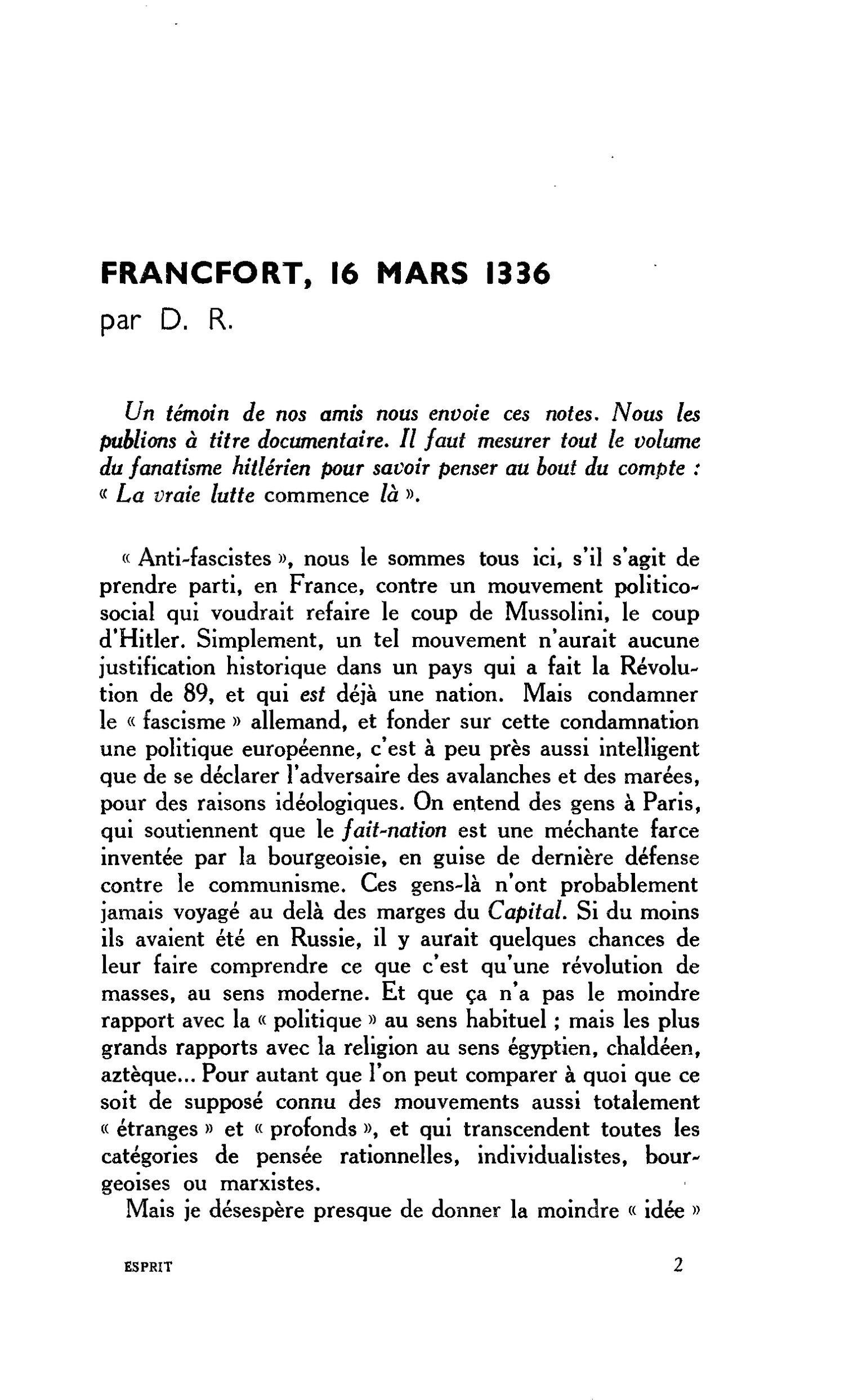 FRANCFORT, 16 MARS 1336