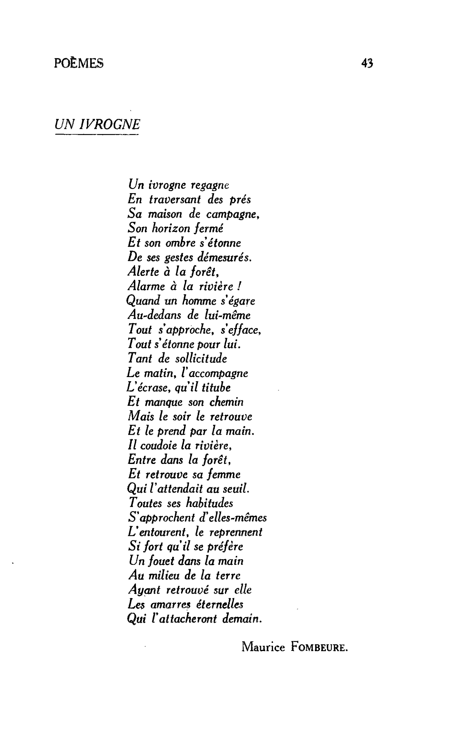 POÈMES : UN IVROGNE