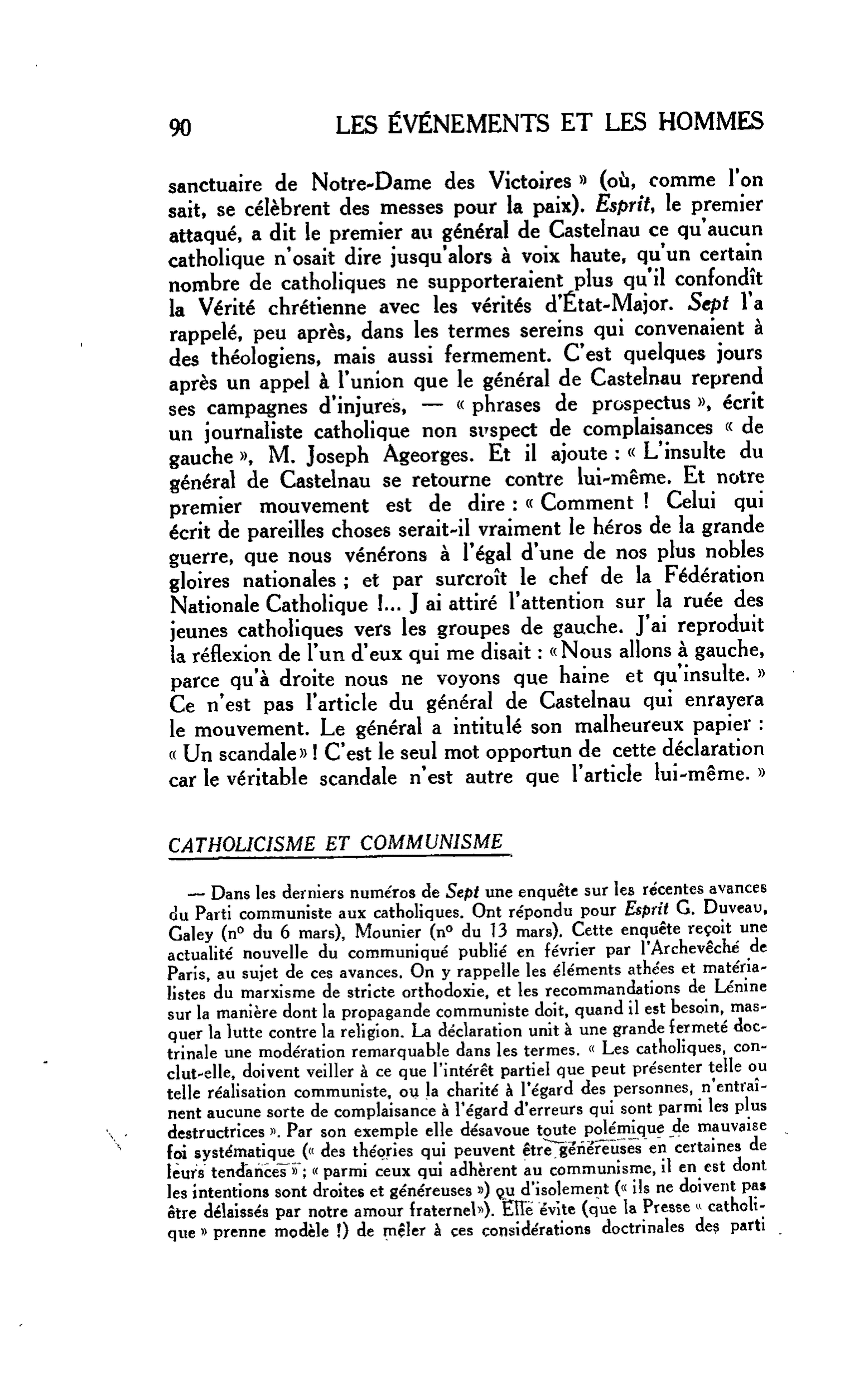 LA RELIGION ET LE MONDE : CATHOLICISME ET COMMUNISME