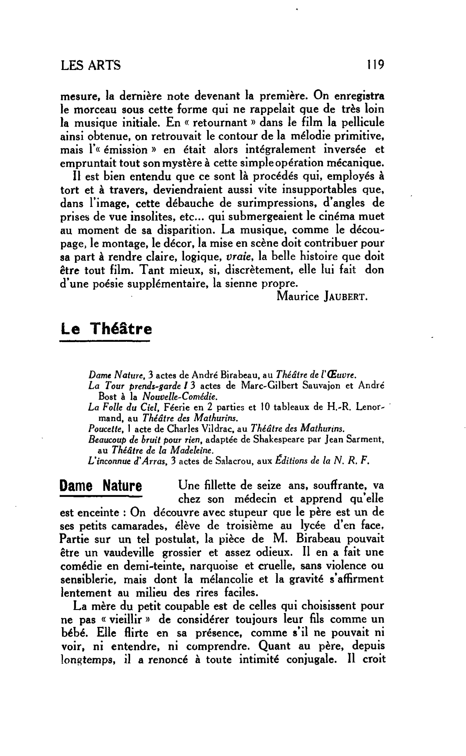 LES ARTS : Le Théâtre
