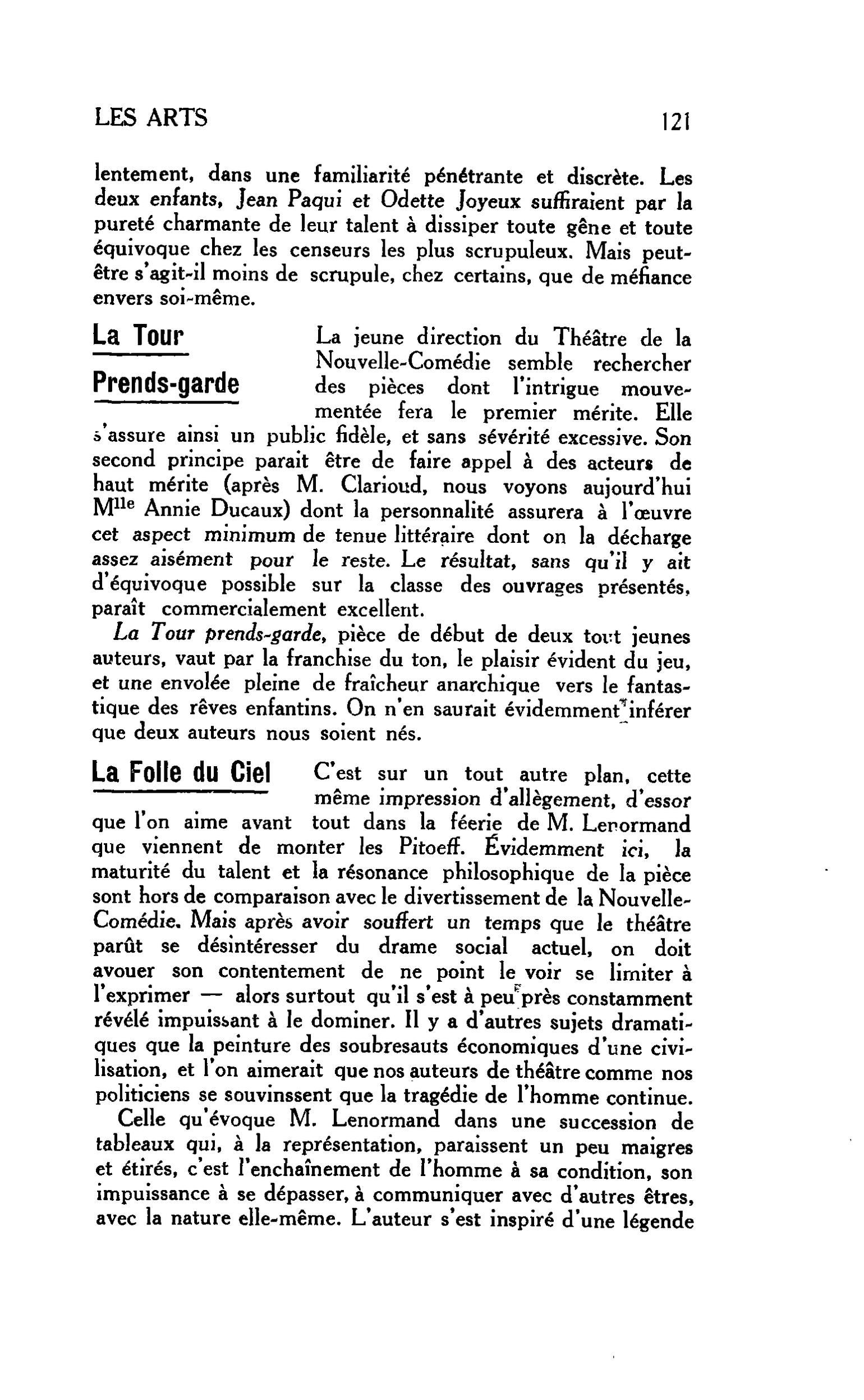 LES ARTS : La Folle du Ciel
