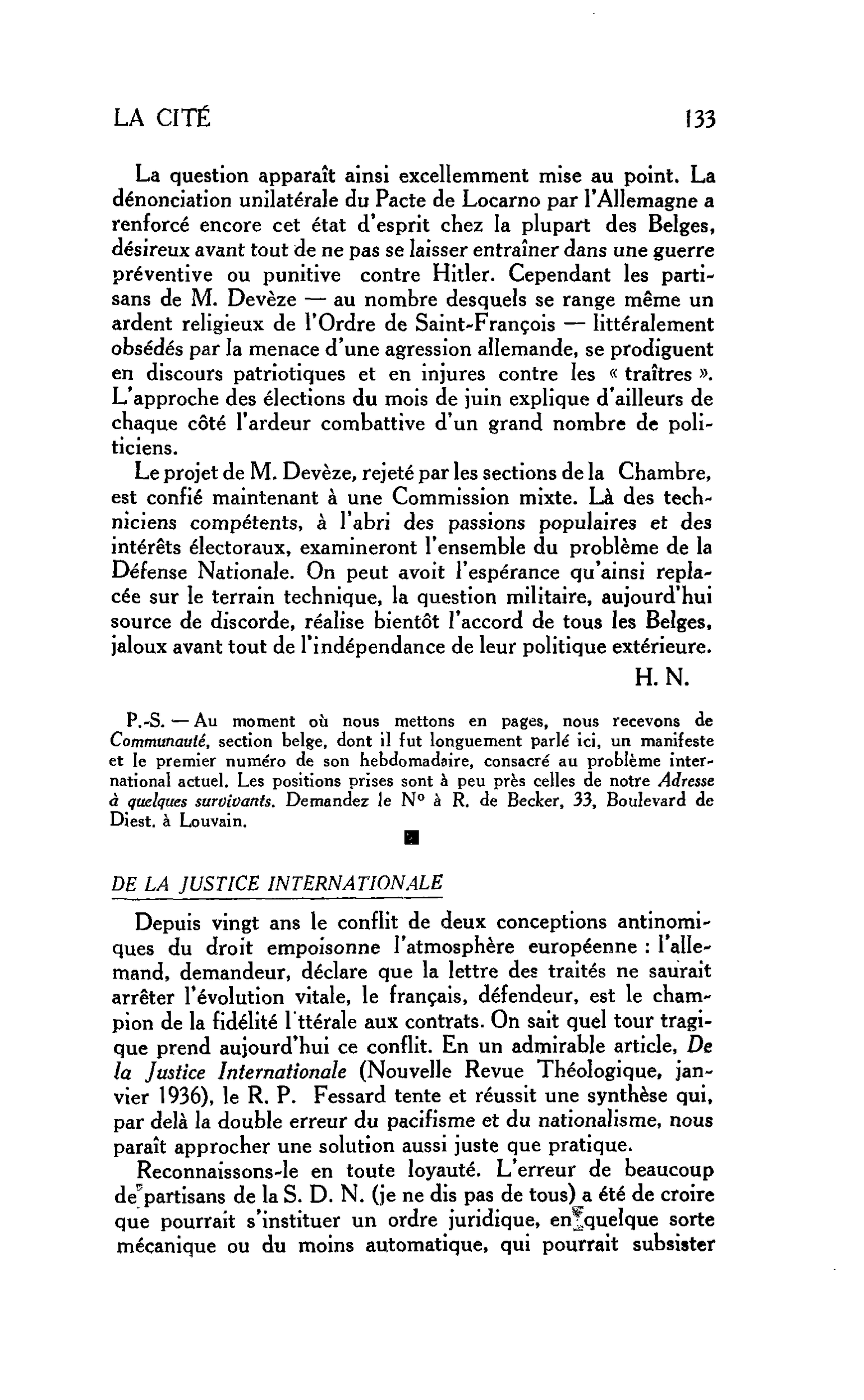 La Cité : de la justice internationale