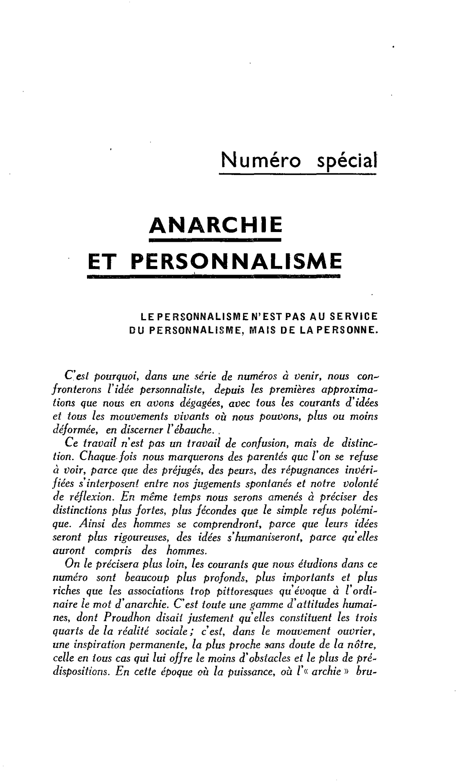 ANARCHIE ET PERSONNALISME