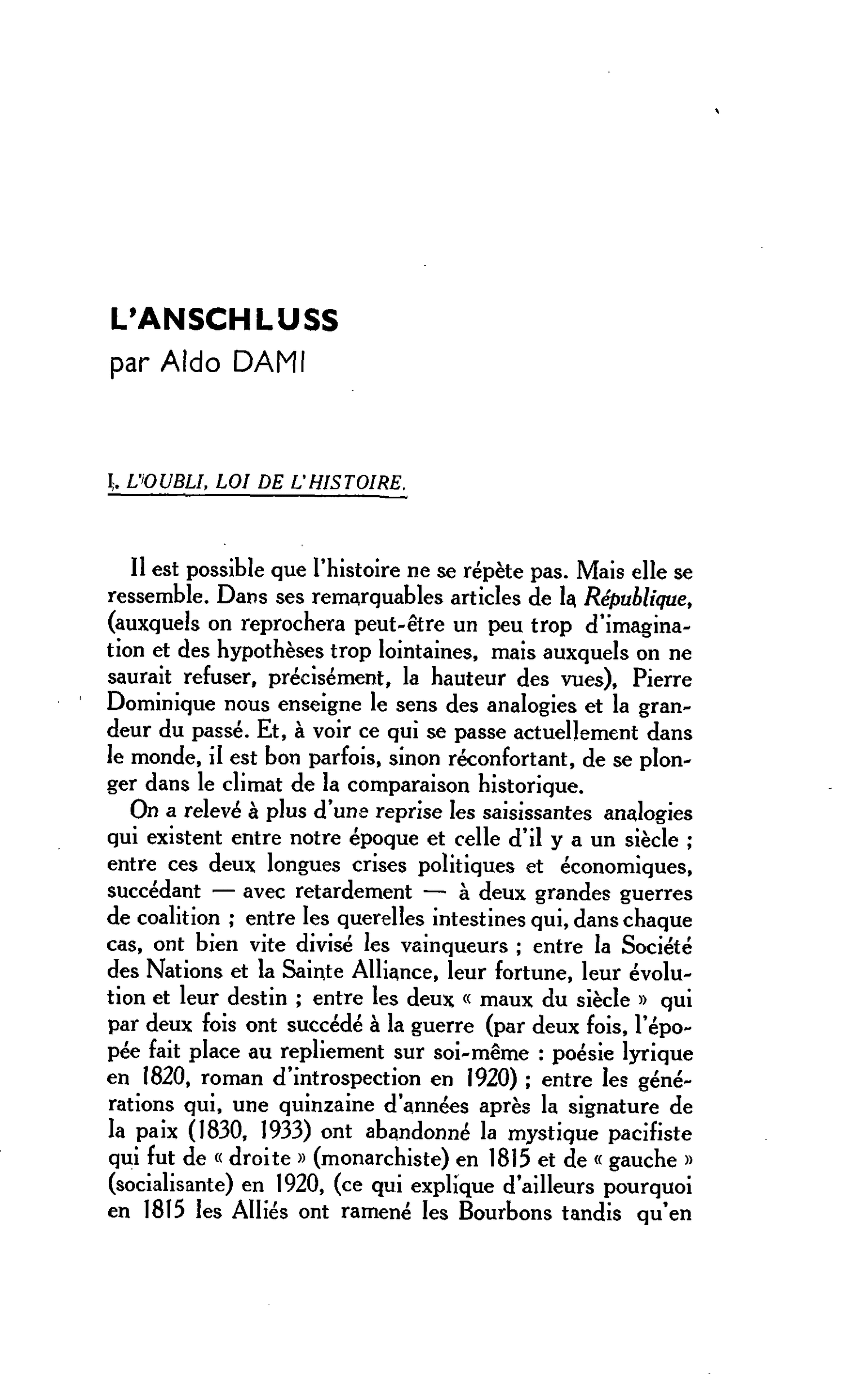 L’ANSCHLUSS