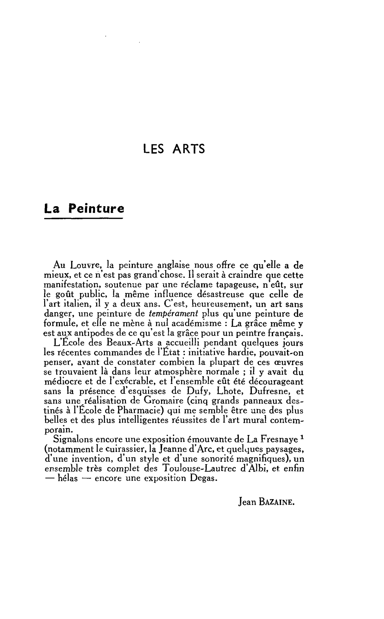 LES ARTS : La Peinture