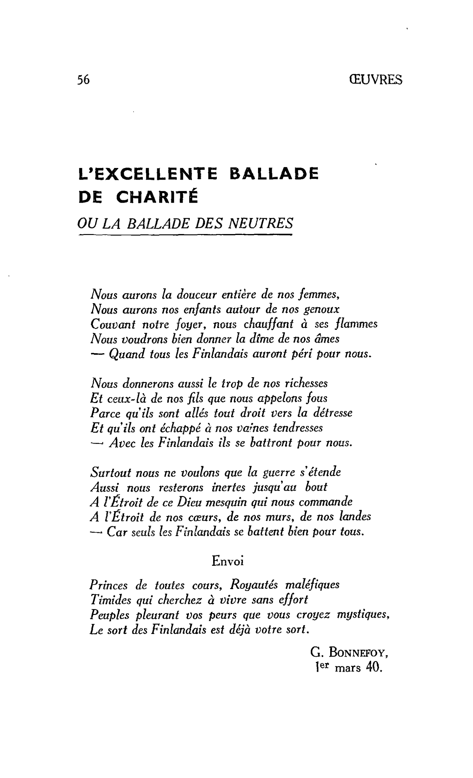 L’EXCELLENTE BALLADE DE CHARITÉ OU LA BALLADE DES NEUTRES